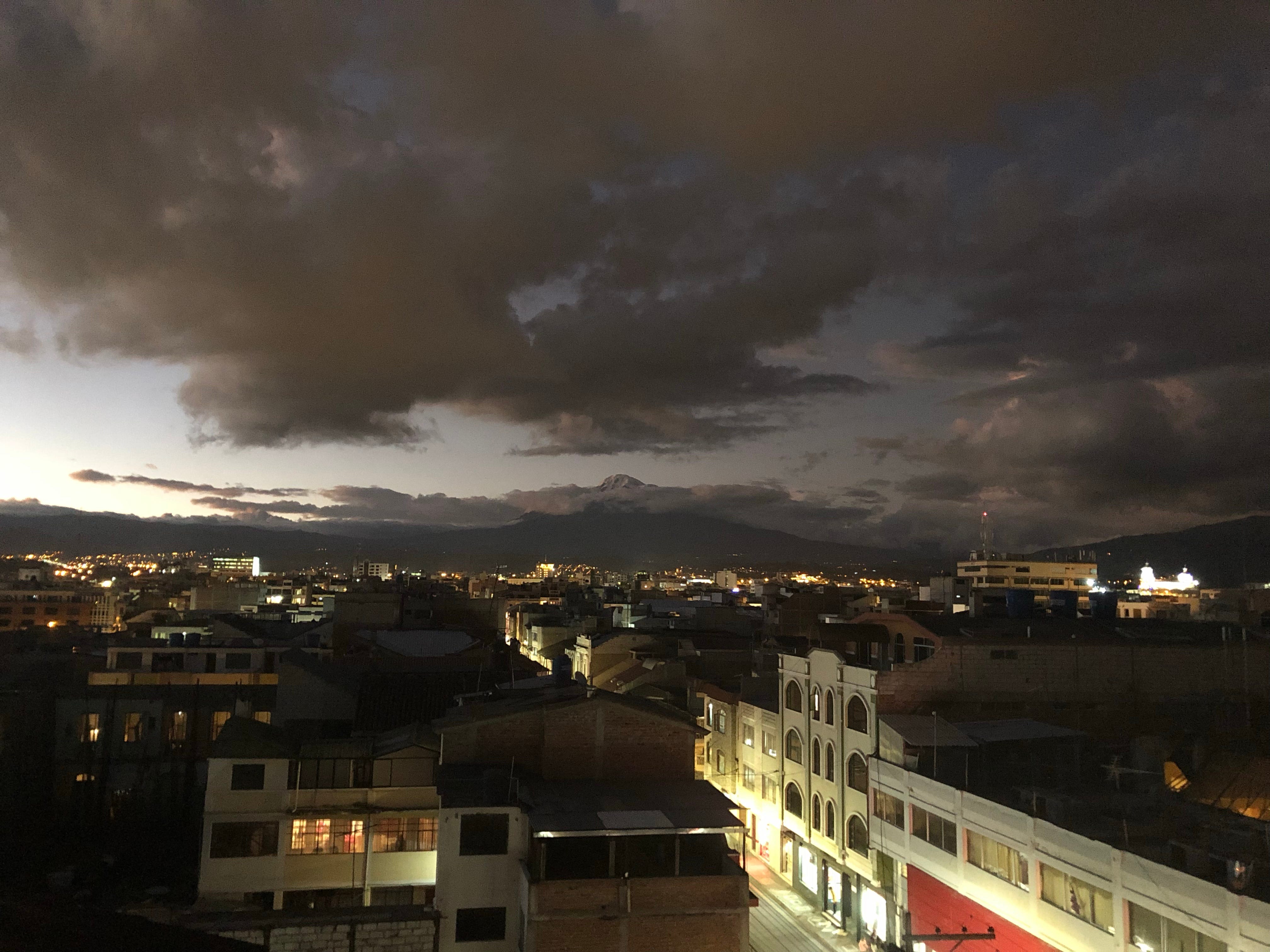 Sunset from our hotel’s rooftop.