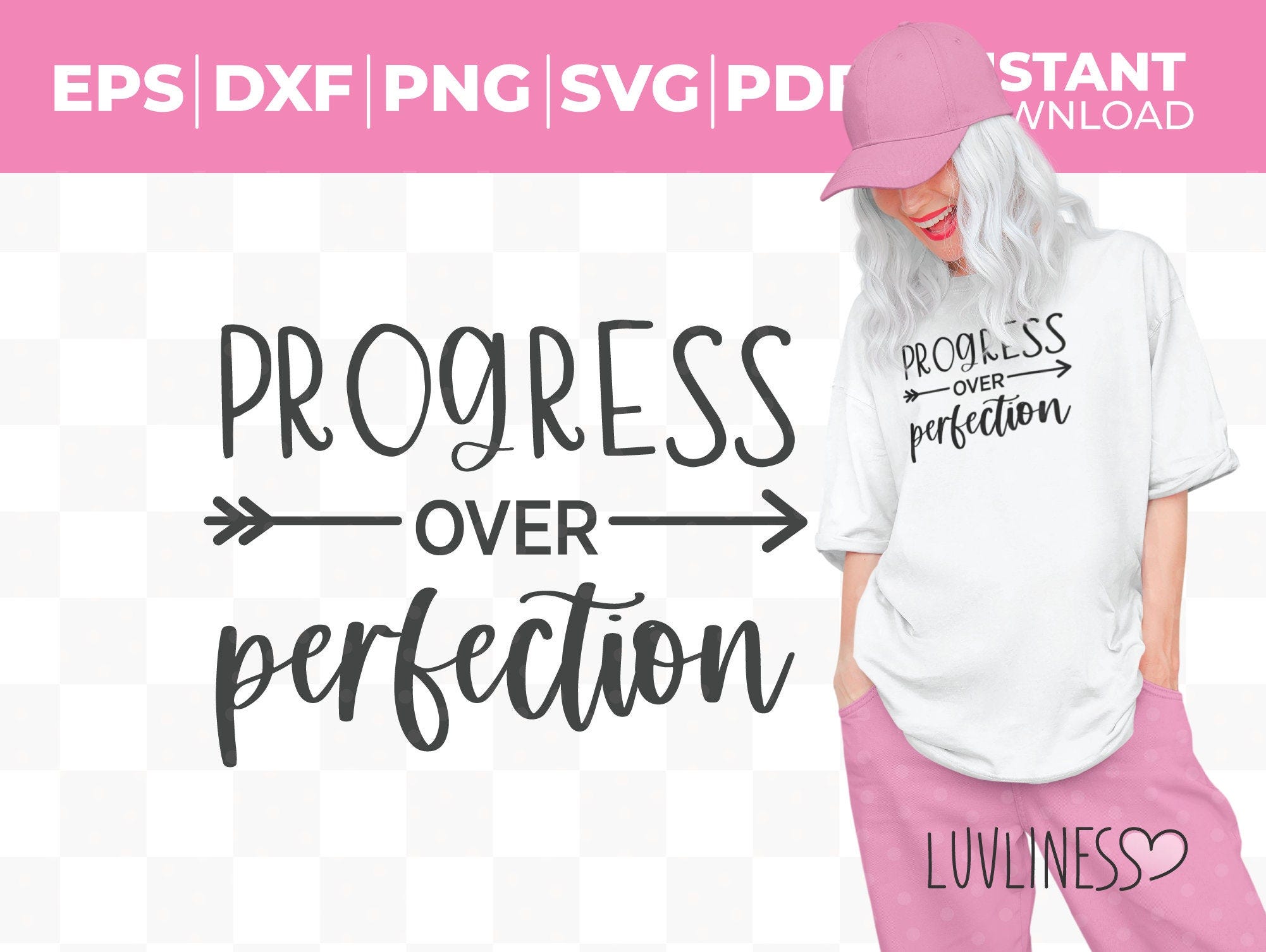 Progress Over Perfection SVG, Inspirational svg, Motivational svg, Good Vibes svg, Instant Download for Cricut and Silhouette, Gift Idea