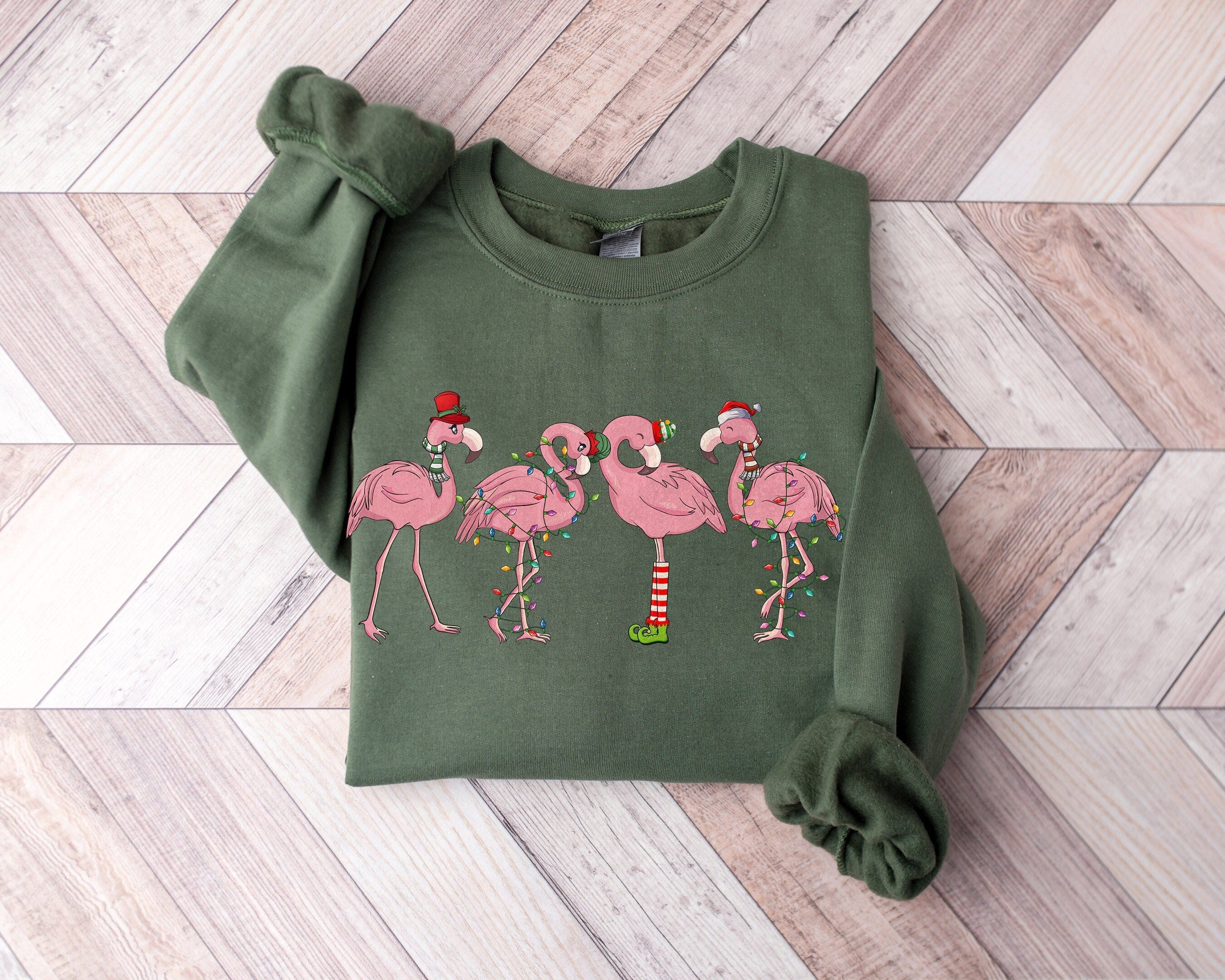 Flamingo Christmas  shirt, Flamingo Christmas Shirt For Women,Flamingo Merry Christmas Sweatshirt,Flamingo Lover Gift,Funny Flamingo  Shirt