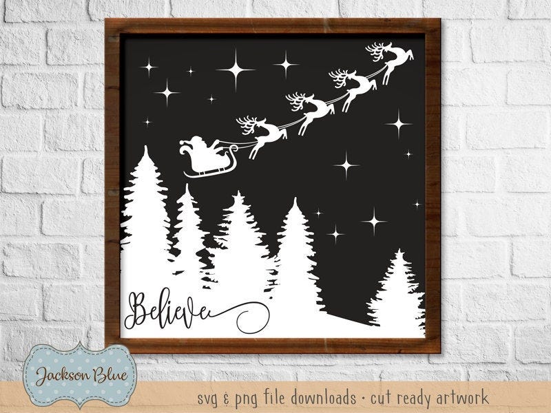 Believe in the Magic Christmas svg.  Christmas svg cut file.  Rustic holiday sign design.  Christmas clipart.  Farmhouse  christmas svg.
