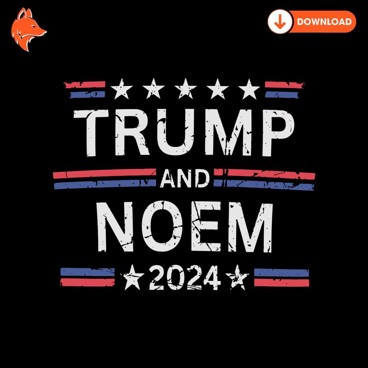 Vintage Trump And Noem 2024 SVG
