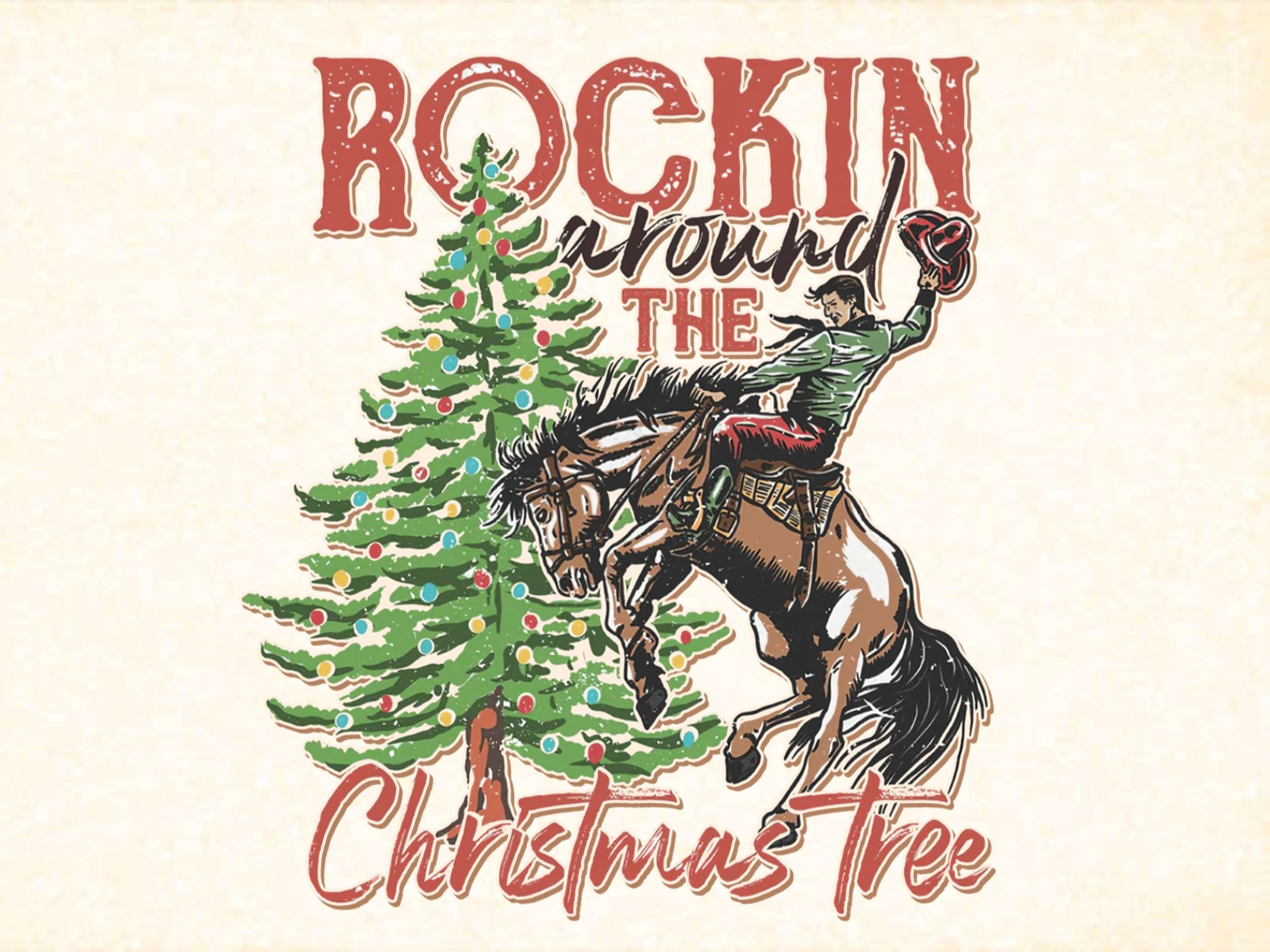 Rockin Around The Christmas Tree SVG, Holiday PNG, Xmas SVG, Christmas Svg, Cricut Digital Download Cut Files