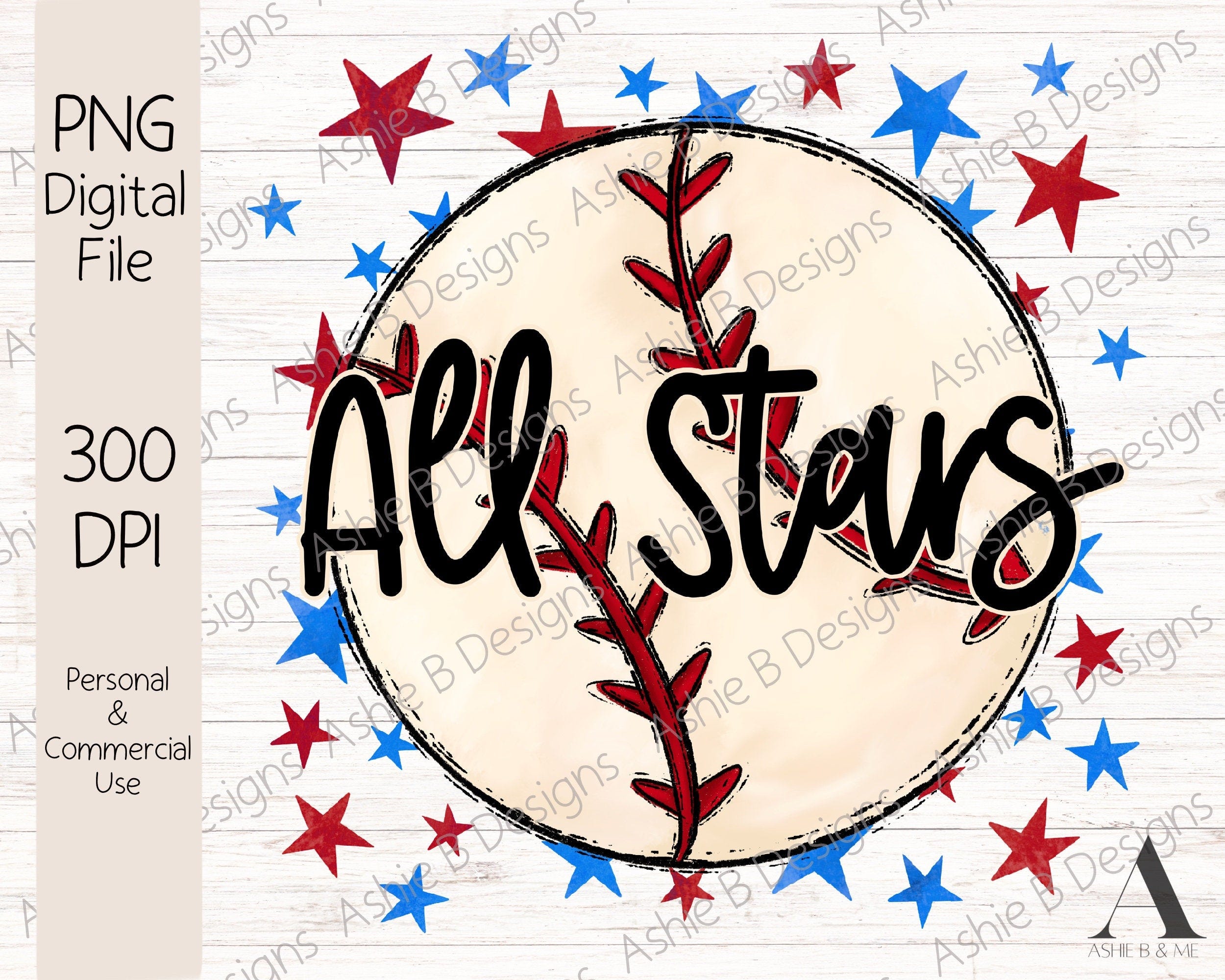 All Stars Baseball PNG, Little league All-Stars tshirt design, Digital Download, DTF