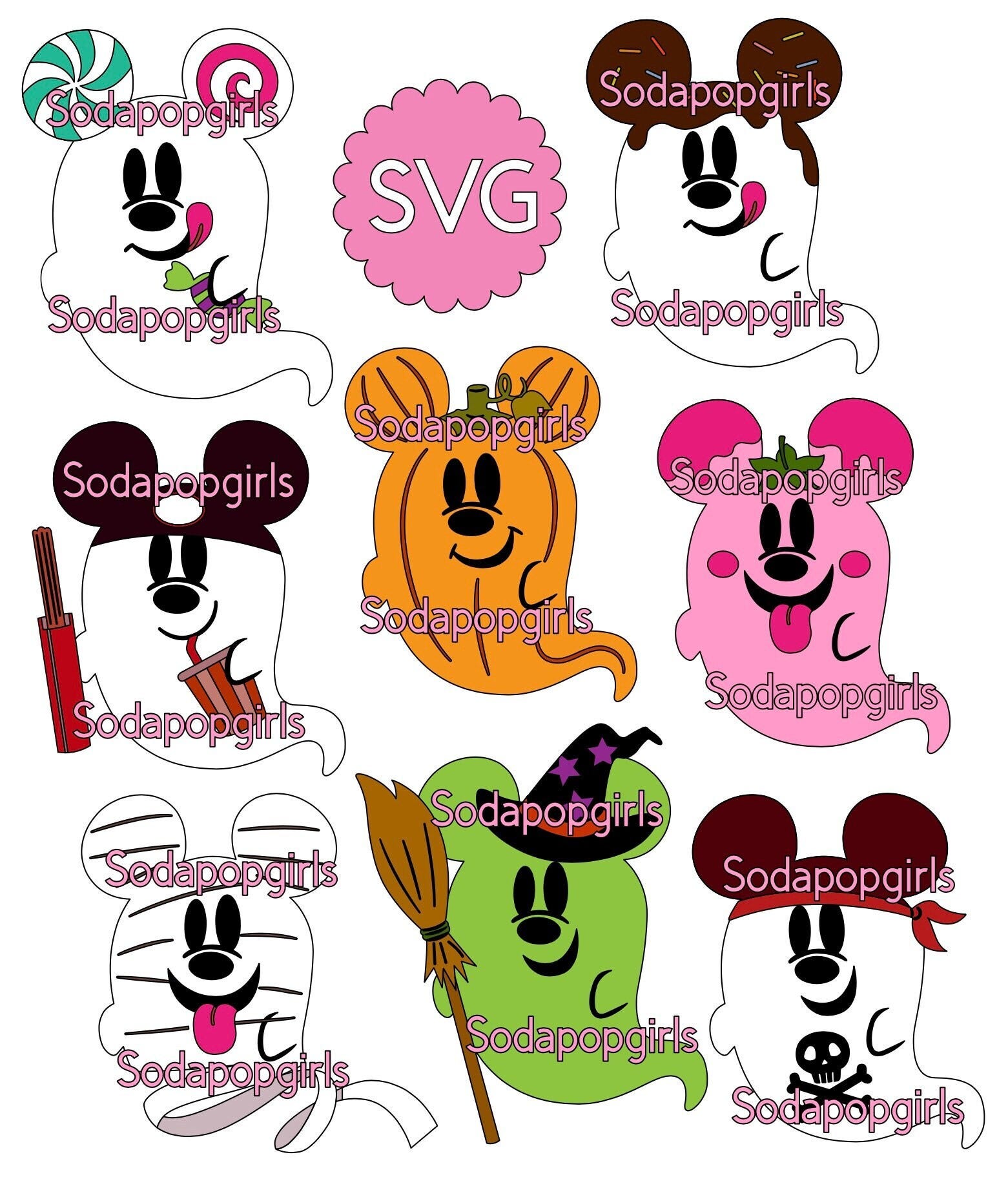 Mickey Mouse Ghost Svg files Cricut download digital Halloween treats