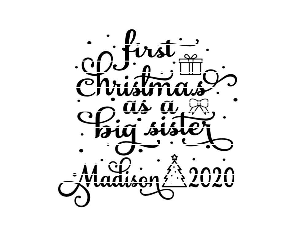 First Christmas As A Big Sister SVG, Christmas SVG, Ornament SVG, Gift for New Sister, New Baby Gift, First Christmas svg, Cricut Cut File