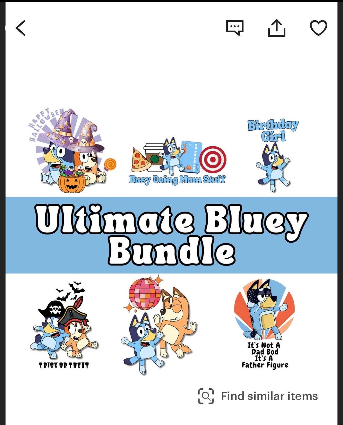 Bluey Bundle - Bluey Files - PNG SVG PDF Formats - Use for Cricut, Make Your Own Designs - Over 100 Transparent Background Files