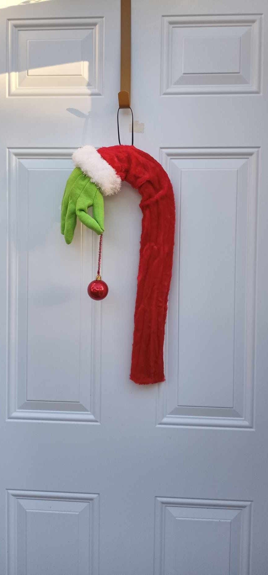 Grinch arm door hanger, Grinch decor, Christmas wreath, Christmas door decor, Grinch arm, Ready to ship wreath, Stink stank stunk
