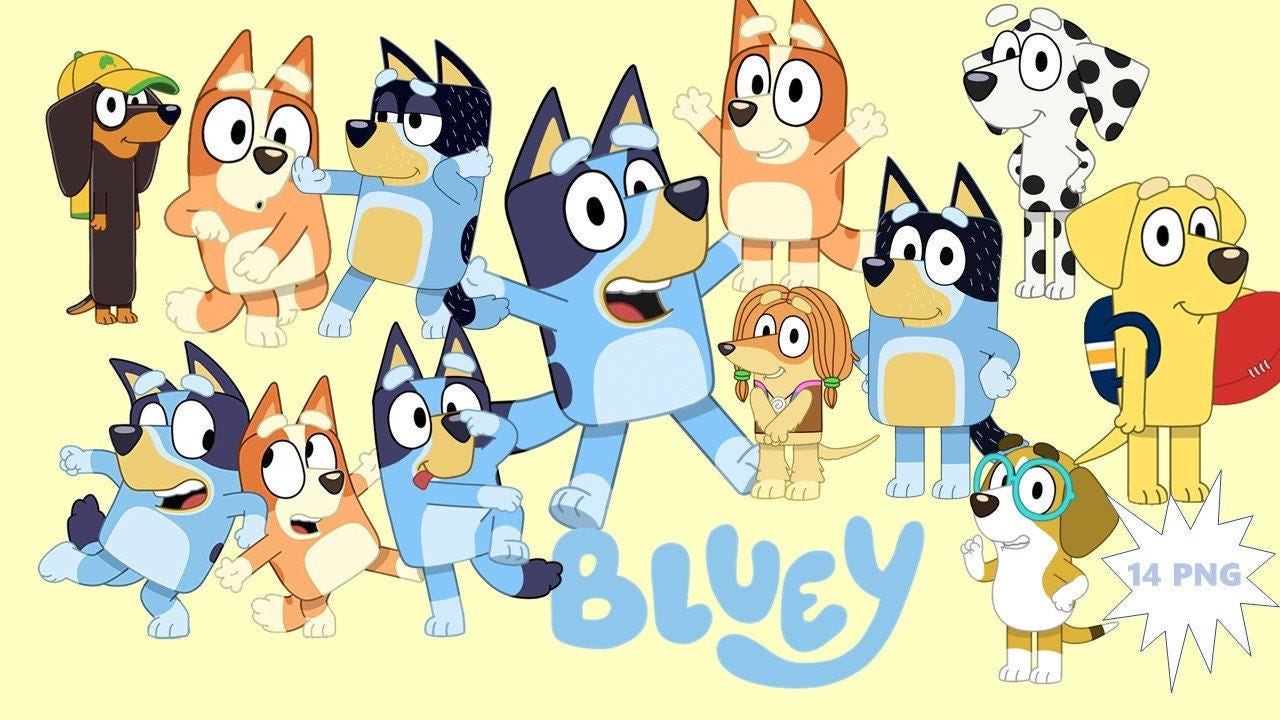 Bluuey Bundle gift, Bluuey Cut Files For Cricut, Bluuey Clipart, Bluuey And Biingo, Bluuey Family, Bluuey Birthday, Digital Download