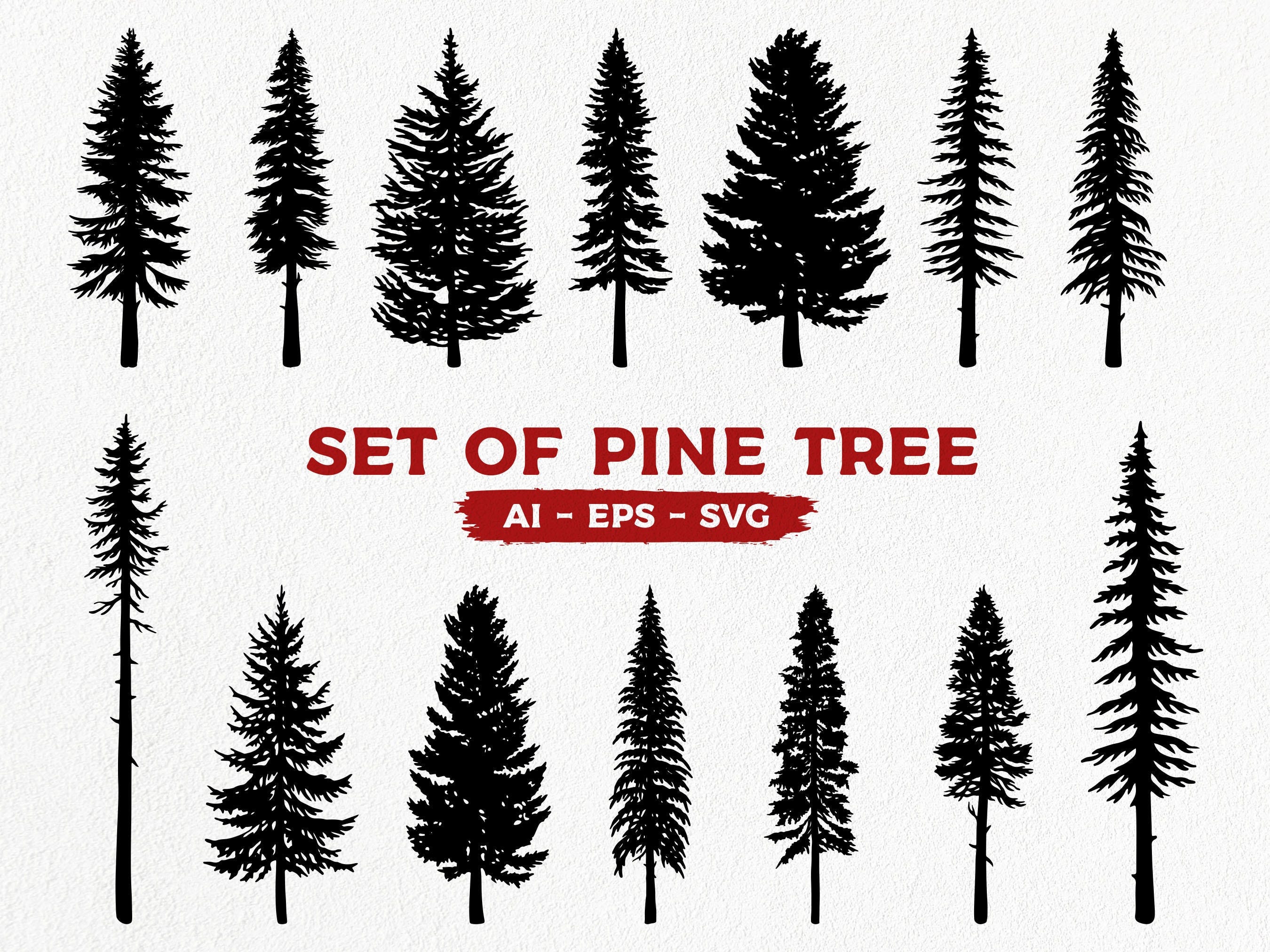 Pine tree SVG bundle - Instant download