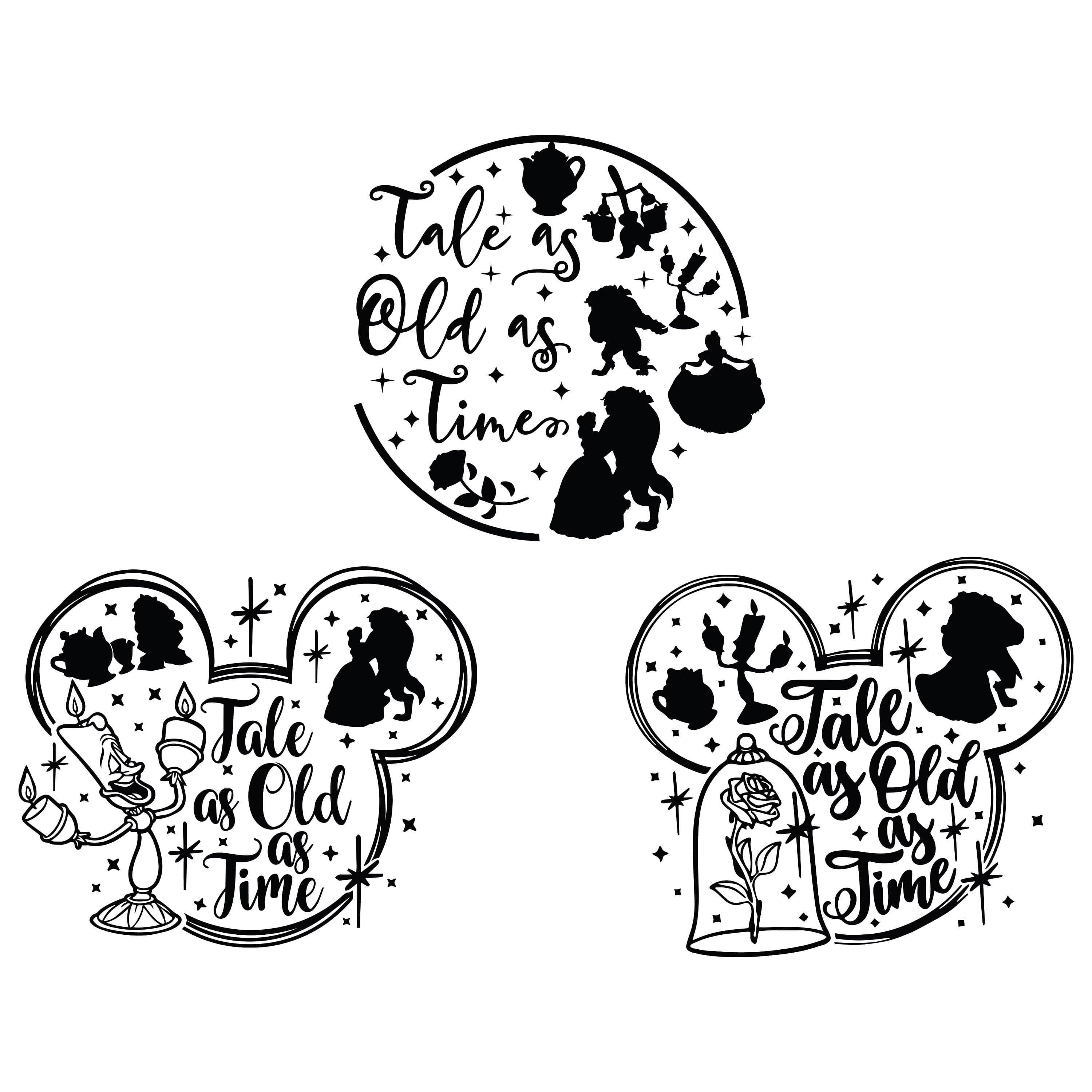 Tale as Old as Time Svg, Beauty Svg, Movie Quote Svg, Beauty and the Beast Svg, Vacation Svg, Mouse Ears Svg, Dxf, Png, disneyland trip SVG