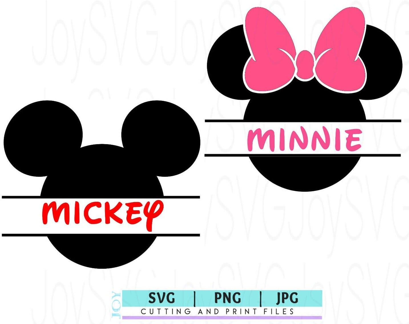 Mickey Mouse SVG, Minnie Mouse SVG, Minnie Mickey Sliced Svg, Svg Files, Cricut SVG, Silhouette Svg, Cutting Files, jpg png