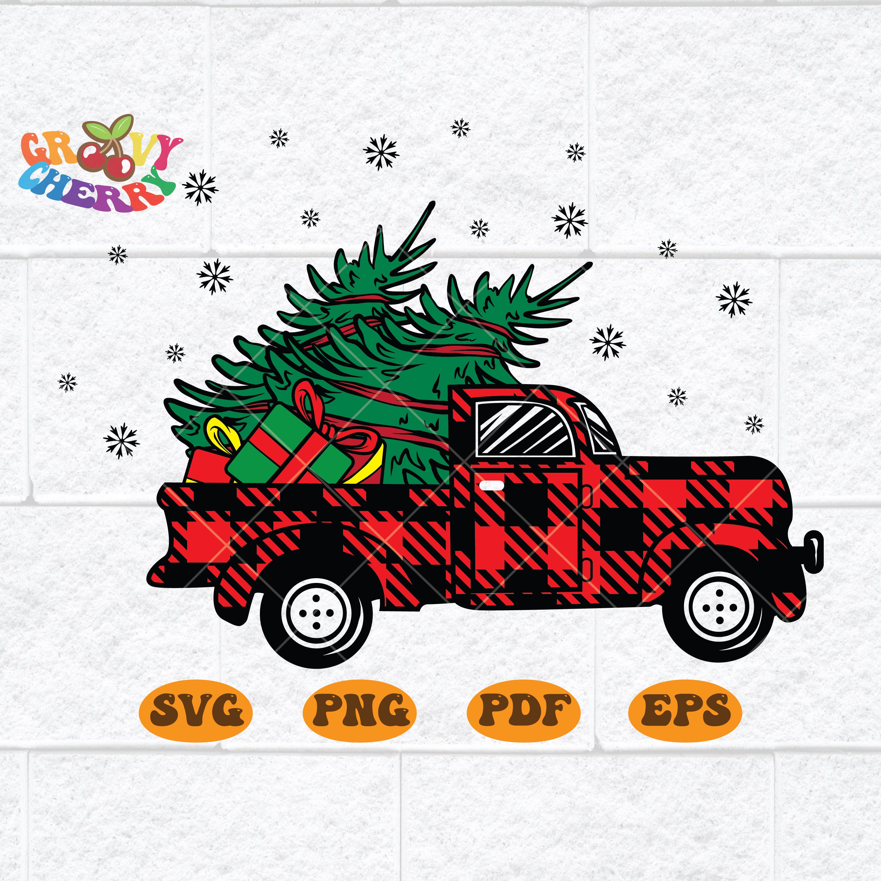 Merry Christmas SVG, Red Christmas Truck SVG, Buffalo Plaid SVG,  Christmas Svg Shirt, Trucker Svg, Xmas Christmas Png Sublimation Designs