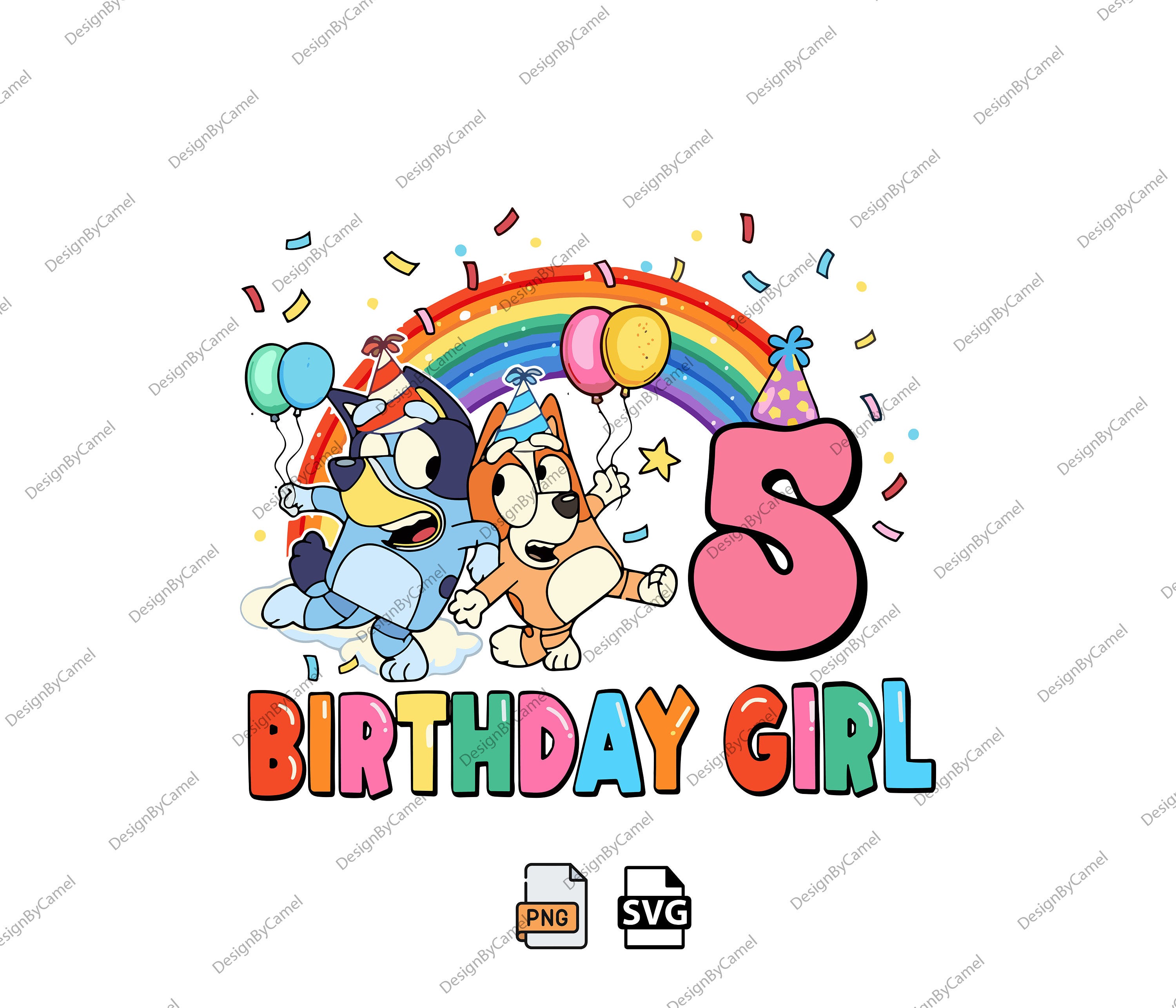 Bluey Birthday PNG, Birthday Girl Png, Bluey Png, Bluey Png File, Bluey Party Png, Bluey Family png, Bluey Dogs Png