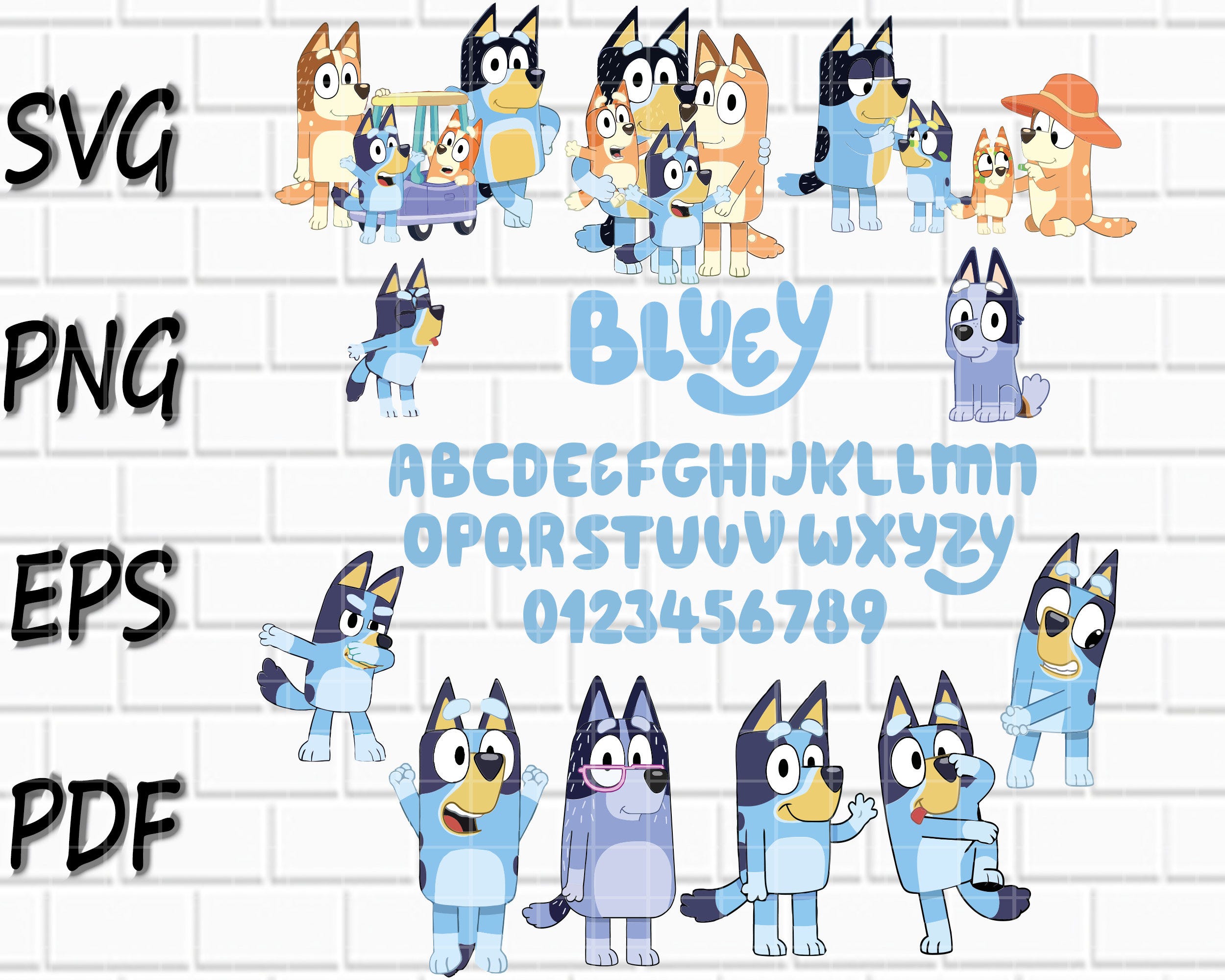 Cartoon SVG- Cartoon PNG- Cartoon vector- Cartoon Cricut- Cartoon Cutfiles- Blue Dog SVG- Blue Dog Alphabet- Png, Eps, Pdf, Svg