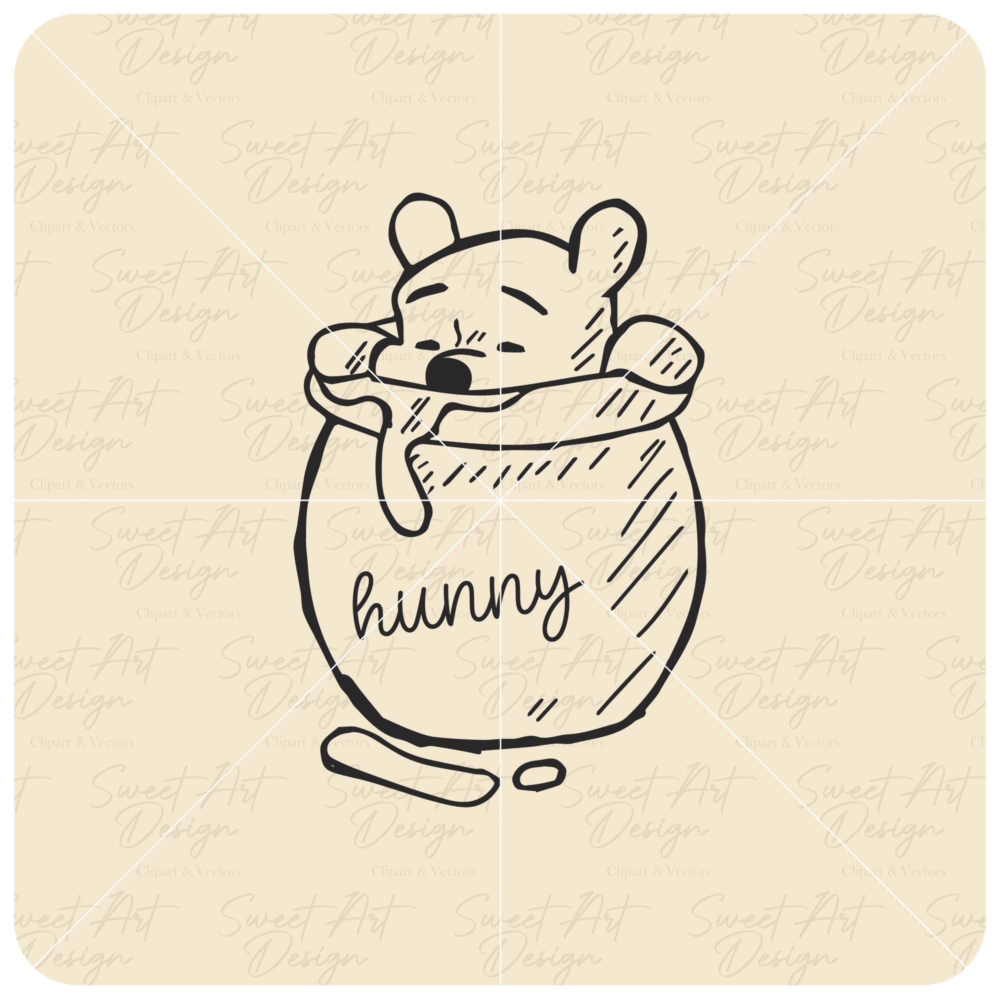 Winnie The Pooh In Honey Hunny Pot SVG, Family Trip New SVG, Customize Gift Svg, Vinyl Cut File Svg, Pdf, Jpg, Png Printable Design File