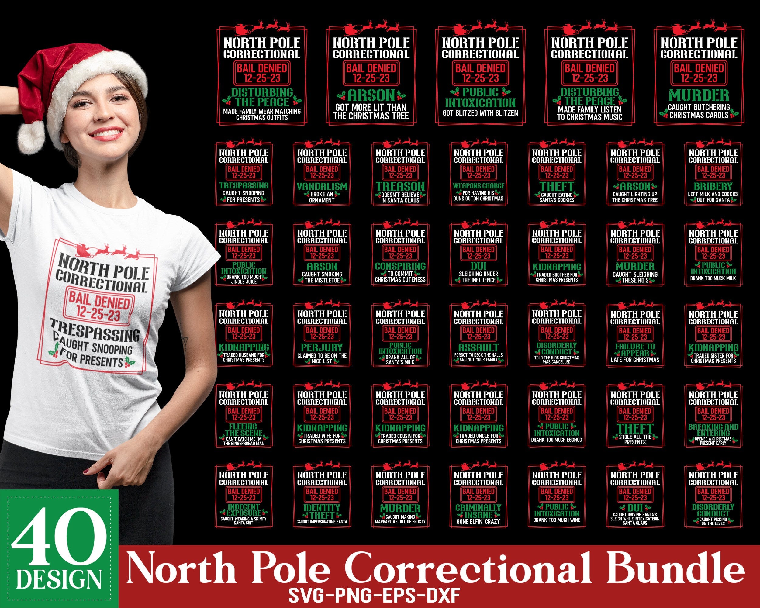 Christmas Family SVG Bundle, North Pole Correctional Svg, Holiday Png, Christmas Family Matching Shirt, Svg Files for Cricut