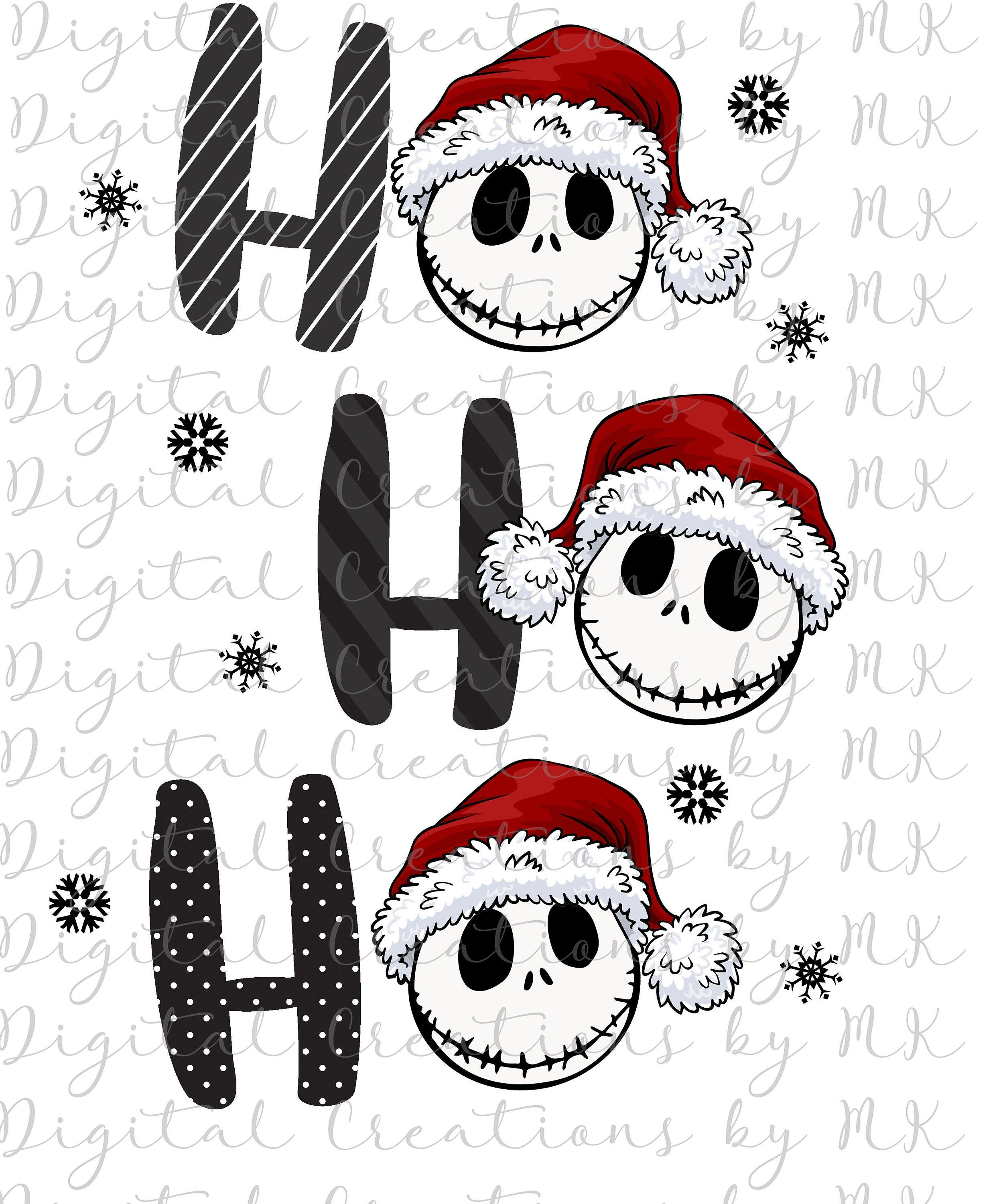 Nightmare Before Christmas, Jack Skellington, Ho Ho Ho, PNG 300 dpi Digital File, Instant Download
