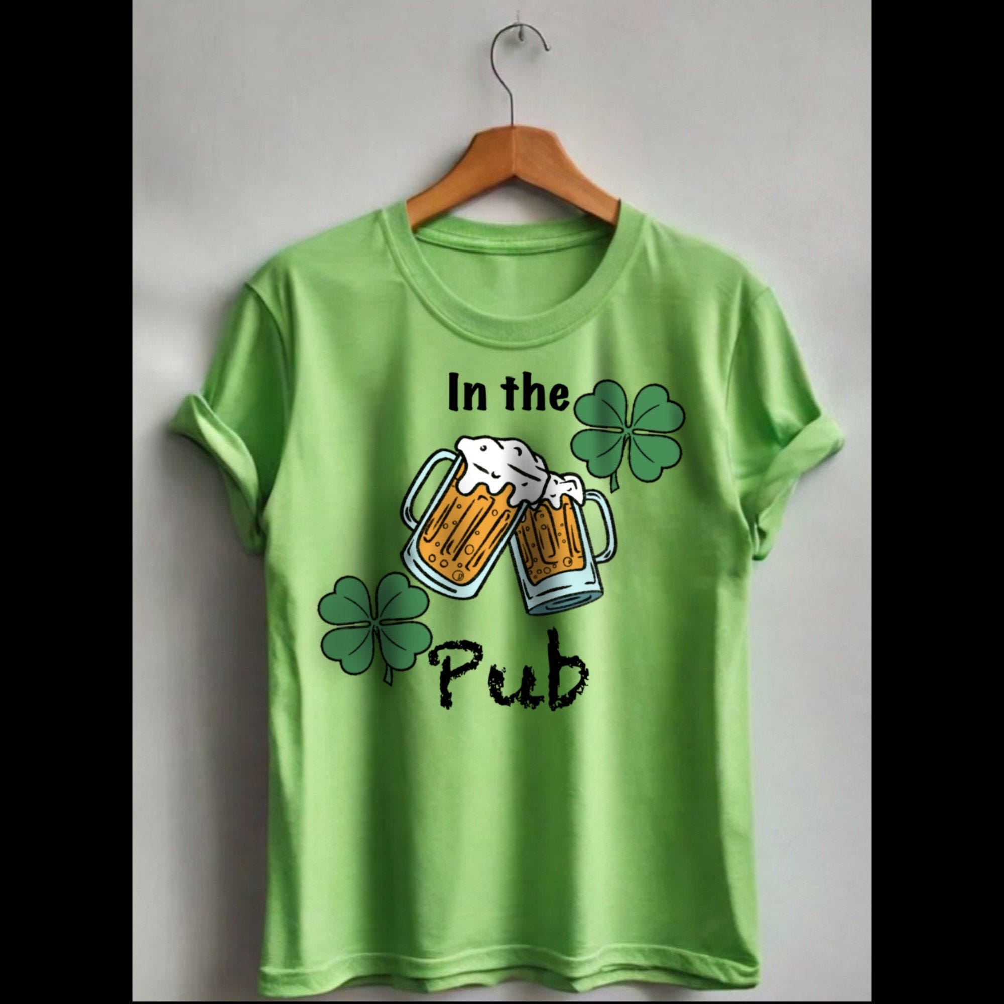 St Patrick’s day T-shirt PNG four leaf clover, pub, beer shirt, digital download, digital print,