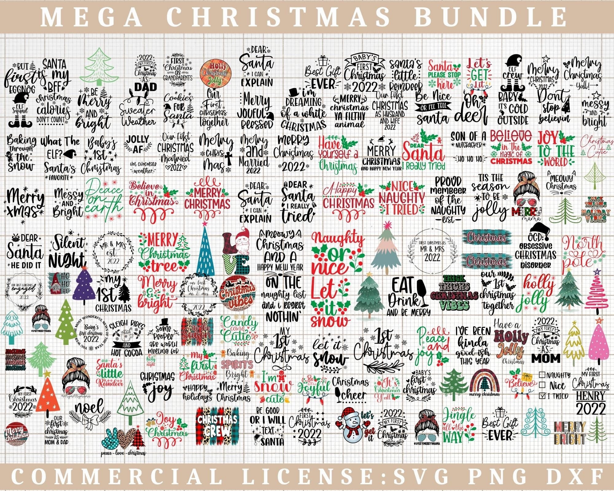 CHRISTMAS MEGA BUNDLE Svg,Christmas Svg Bundle,Christmas 2022 svg png,Christmas svg,Winter svg,Holidays svg,Commercial Use Cut Files Cricut
