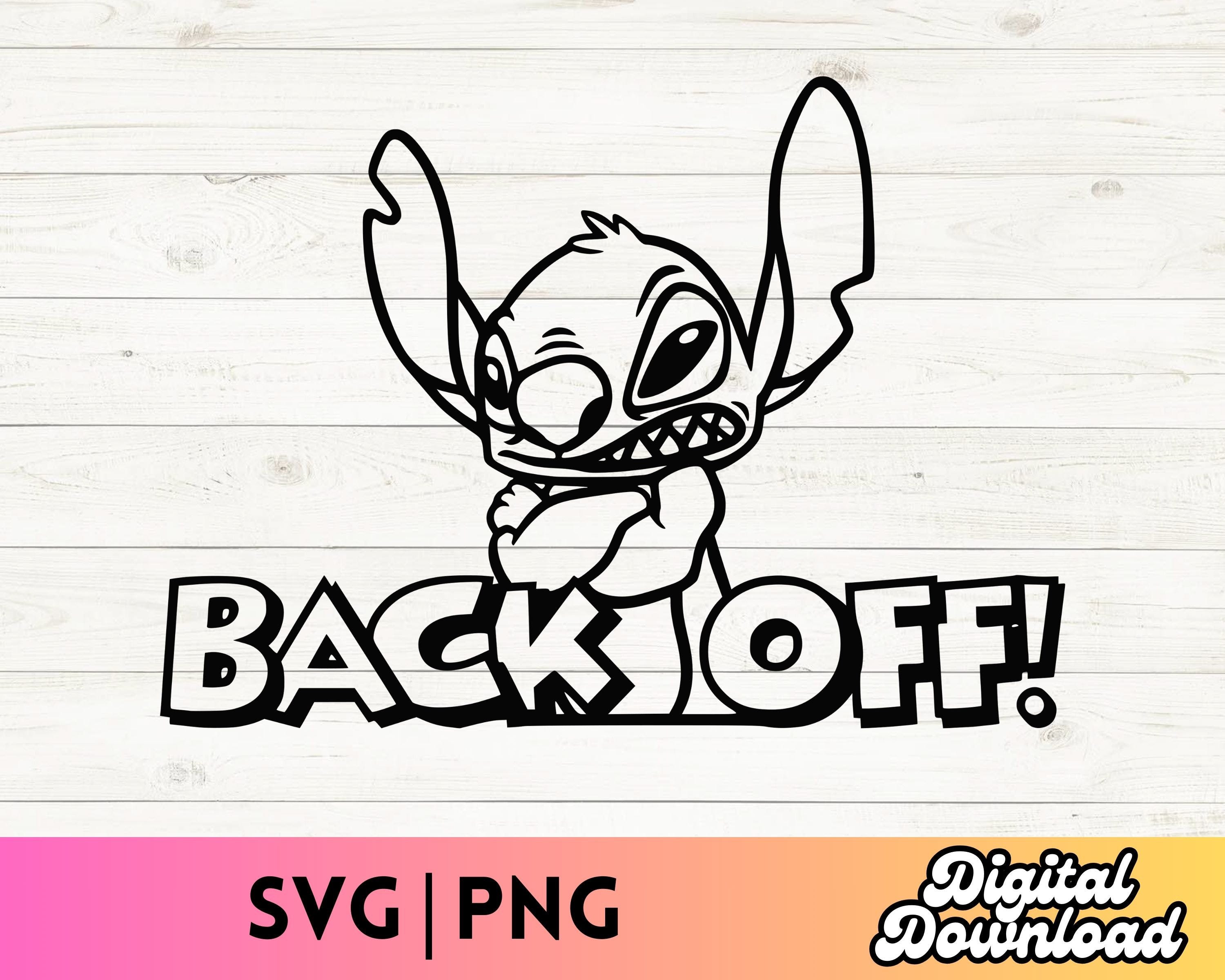 Stitch SVG, Stitch PNG, Stitch clipart, Back Off stitch SVG, funny svg, car decal svg, cut files for Cricut Silhouette