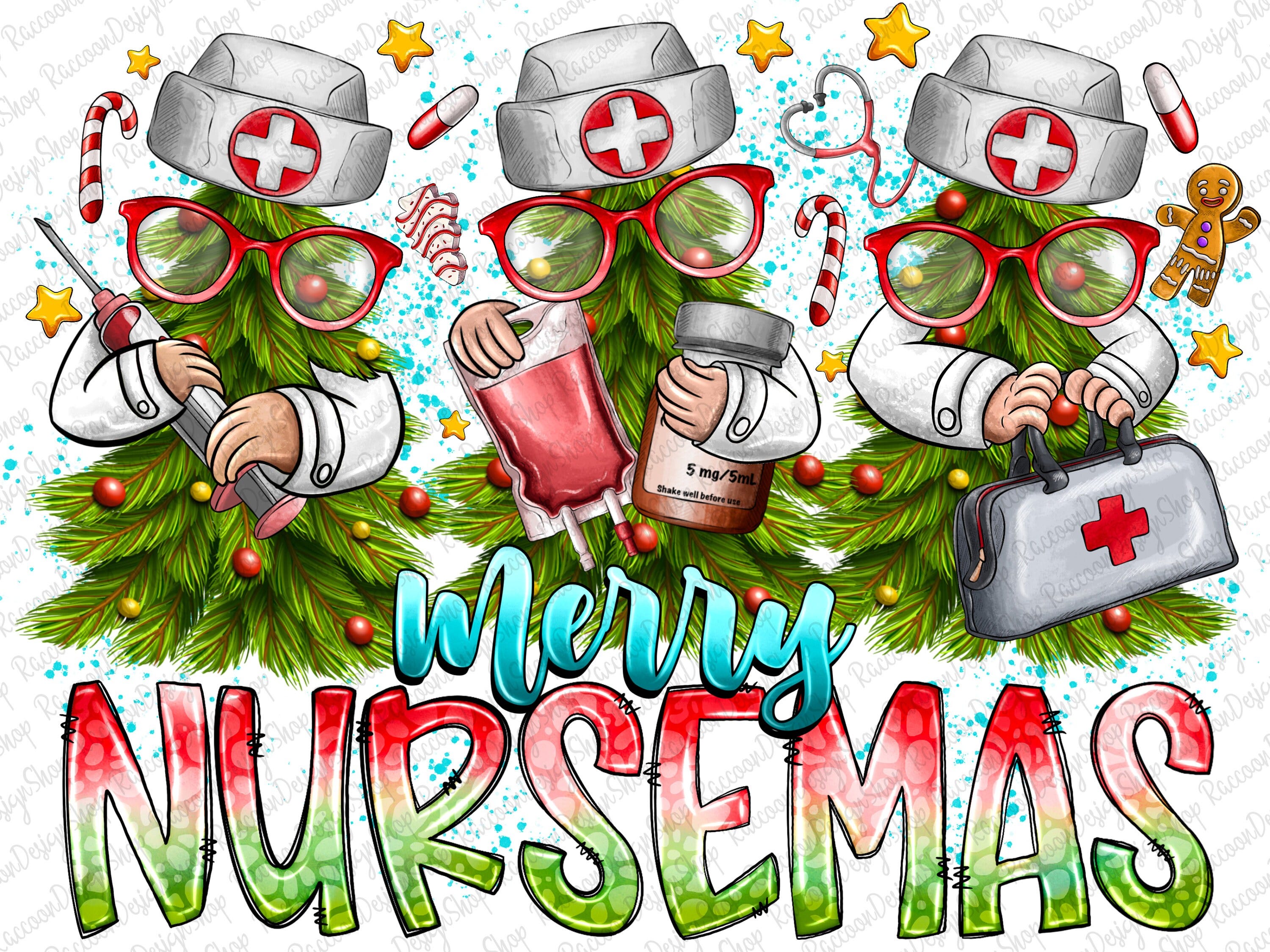 Nurse Christmas png, Merry Christmas, Nurse Png, Nursemas Design, Stethoscope Png, sublimation design,Christmas sublimation designs digital