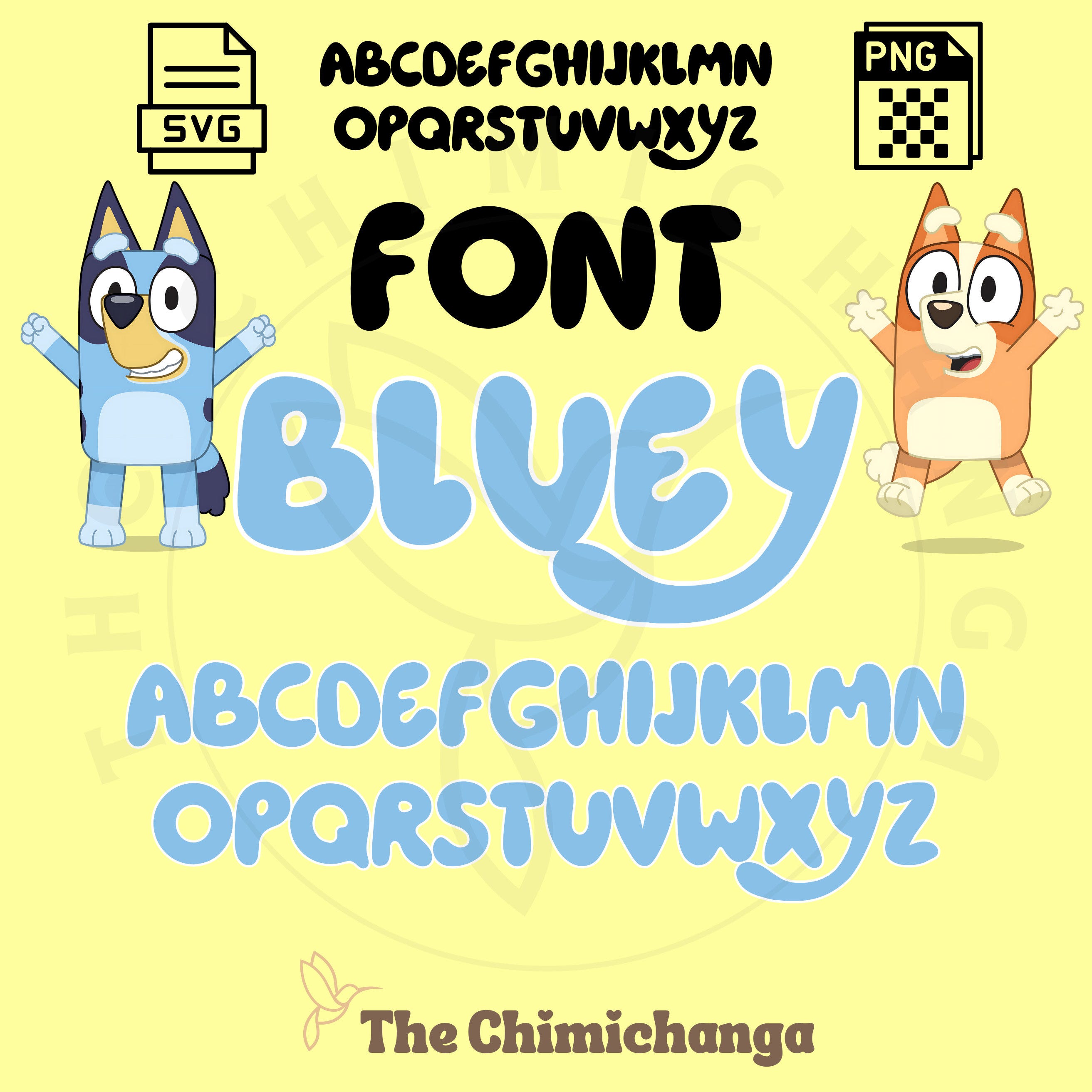 Bluey Alphabet PNGs: High-Resolution Digital Downloads. SVG - PNG 3000 px. Clipart, Letters, DIY