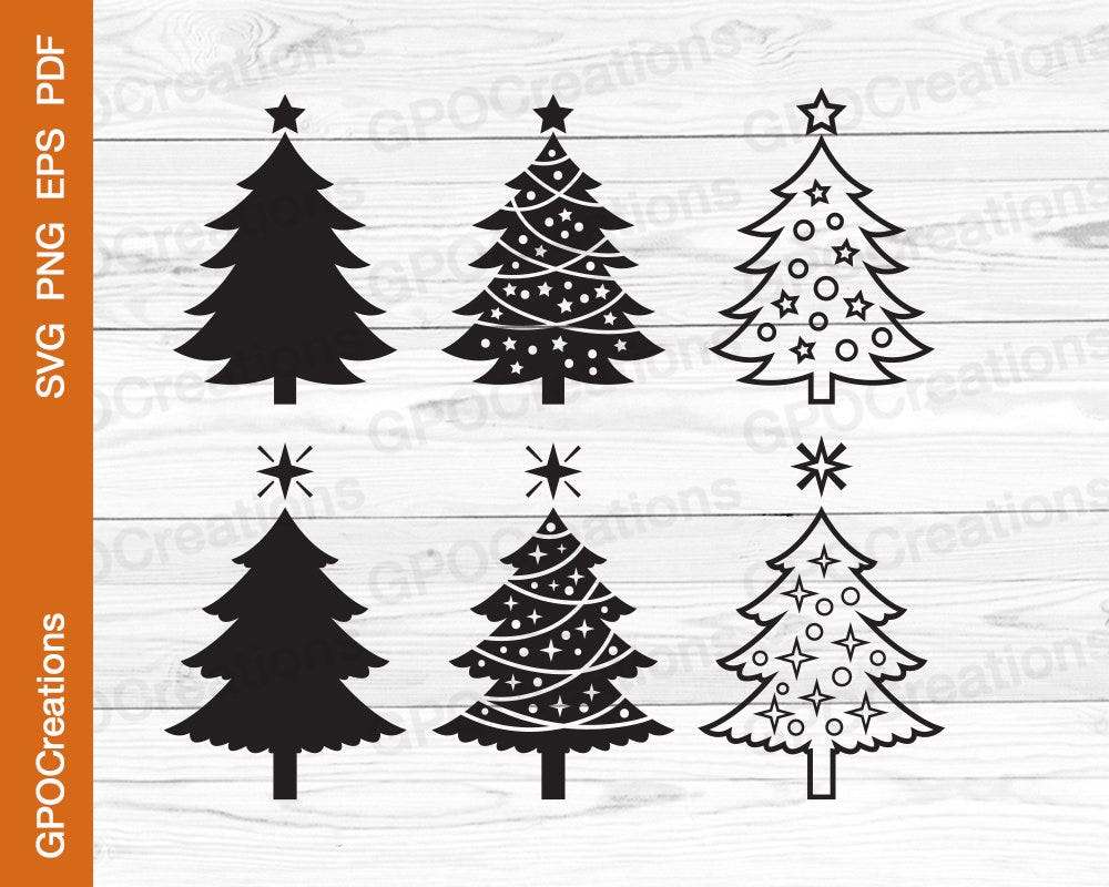 Christmas Trees SVG, Christmas Tree SVG, Christmas Tree PNG, Merry Christmas Svg, Pine Trees Svg, Christmas Tree Clipart, Christmas Svg