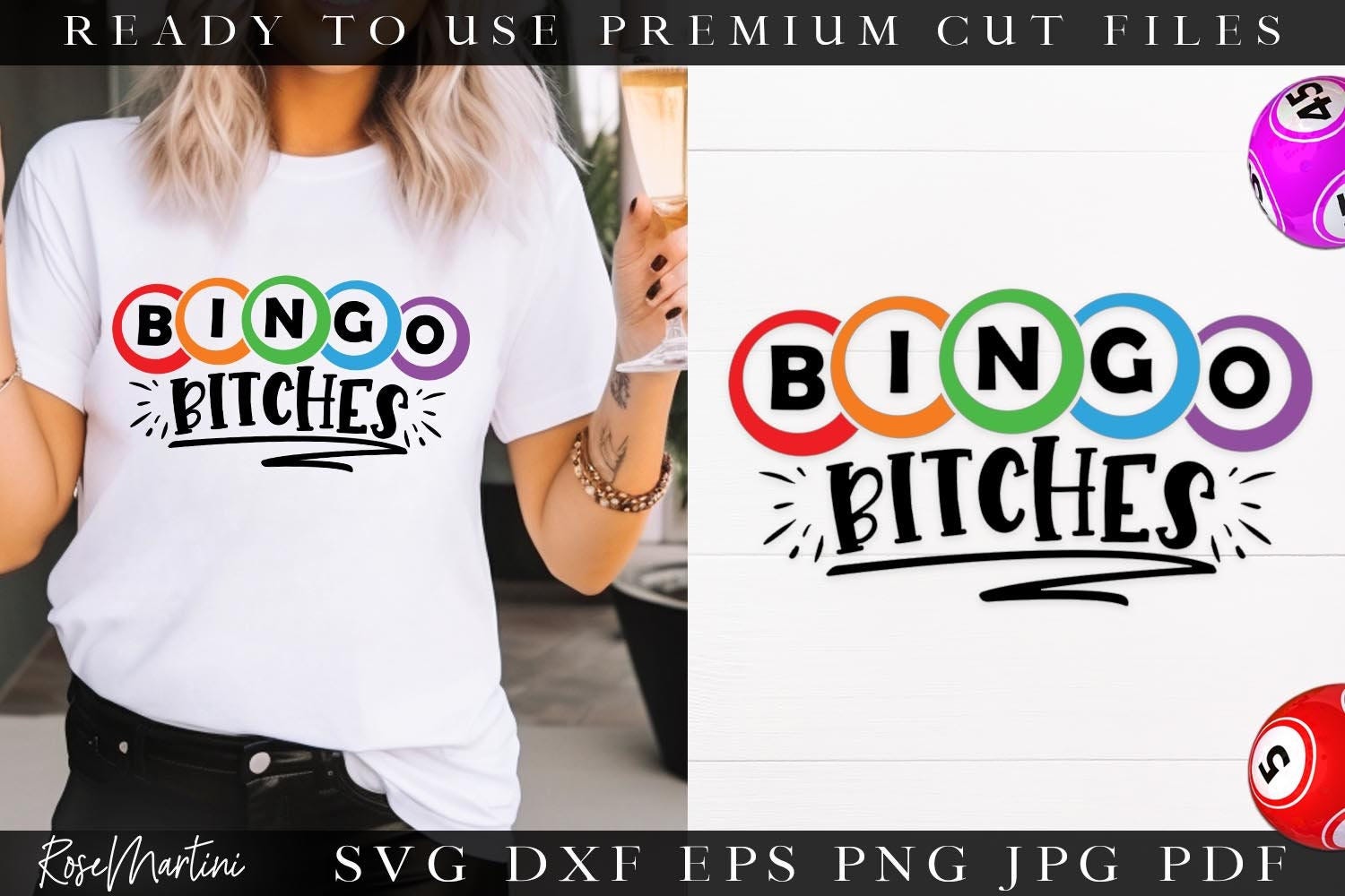 Bingo Bitches SVG file for cutting machines - Cricut Silhouette Bingo SVG Bingo lover svg