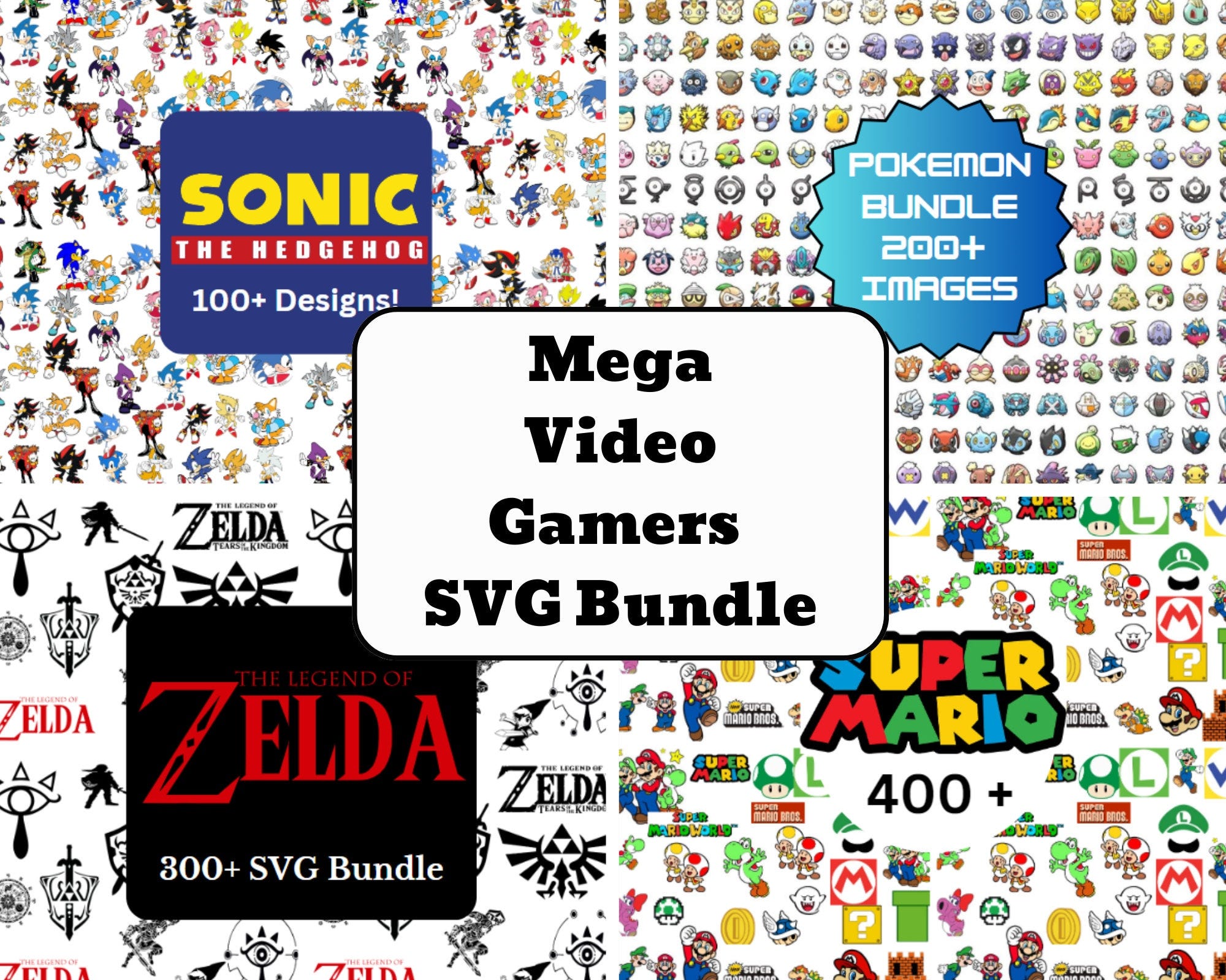 Video Game SVG Bundle, Gamer SVG Bundle, PNG, Cricut, Clipart, pdf