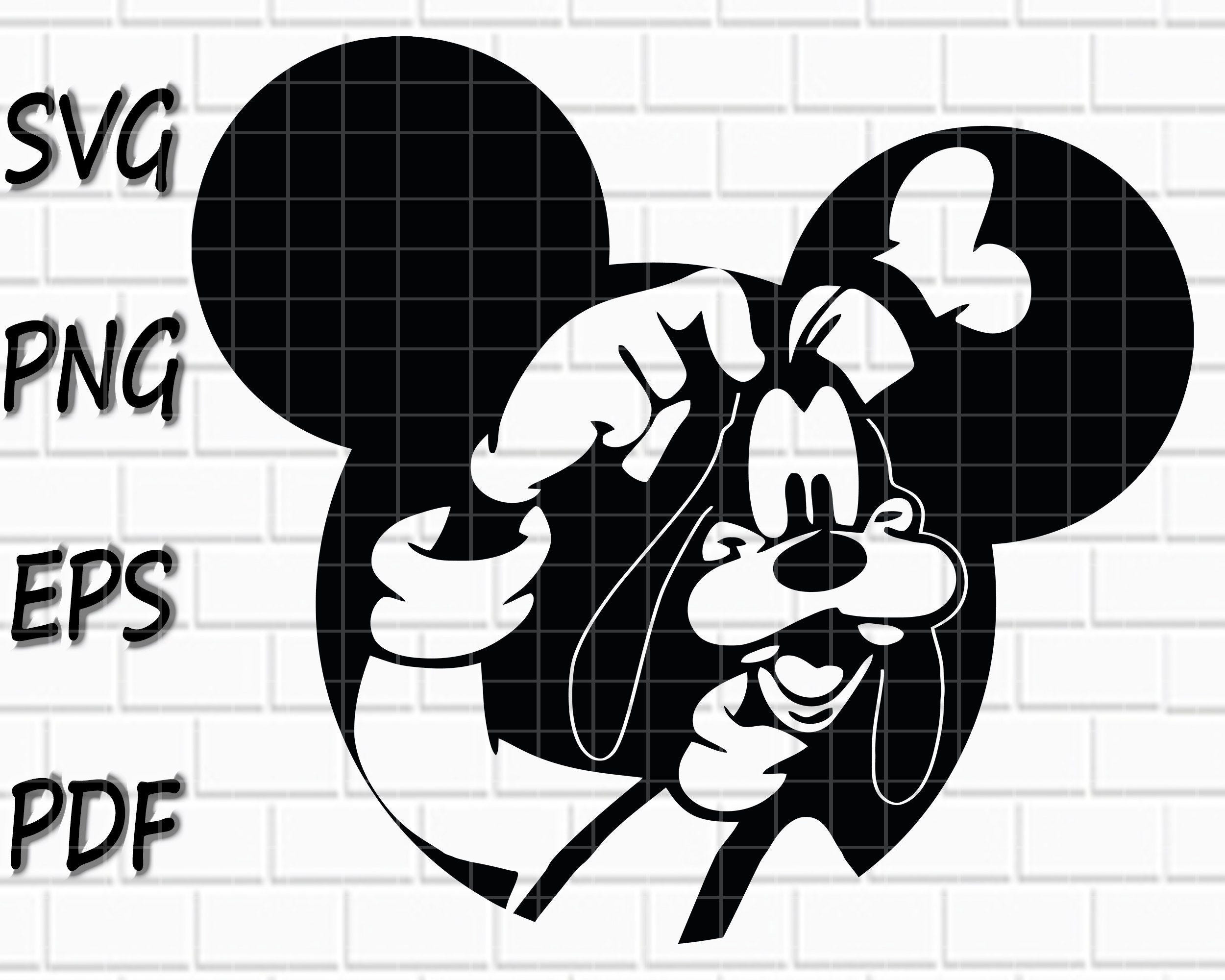 Cartoon svg, Goofy SVG Goofy PNG, clipart Goofy disneyland ears , cut file sillhouette and black-white