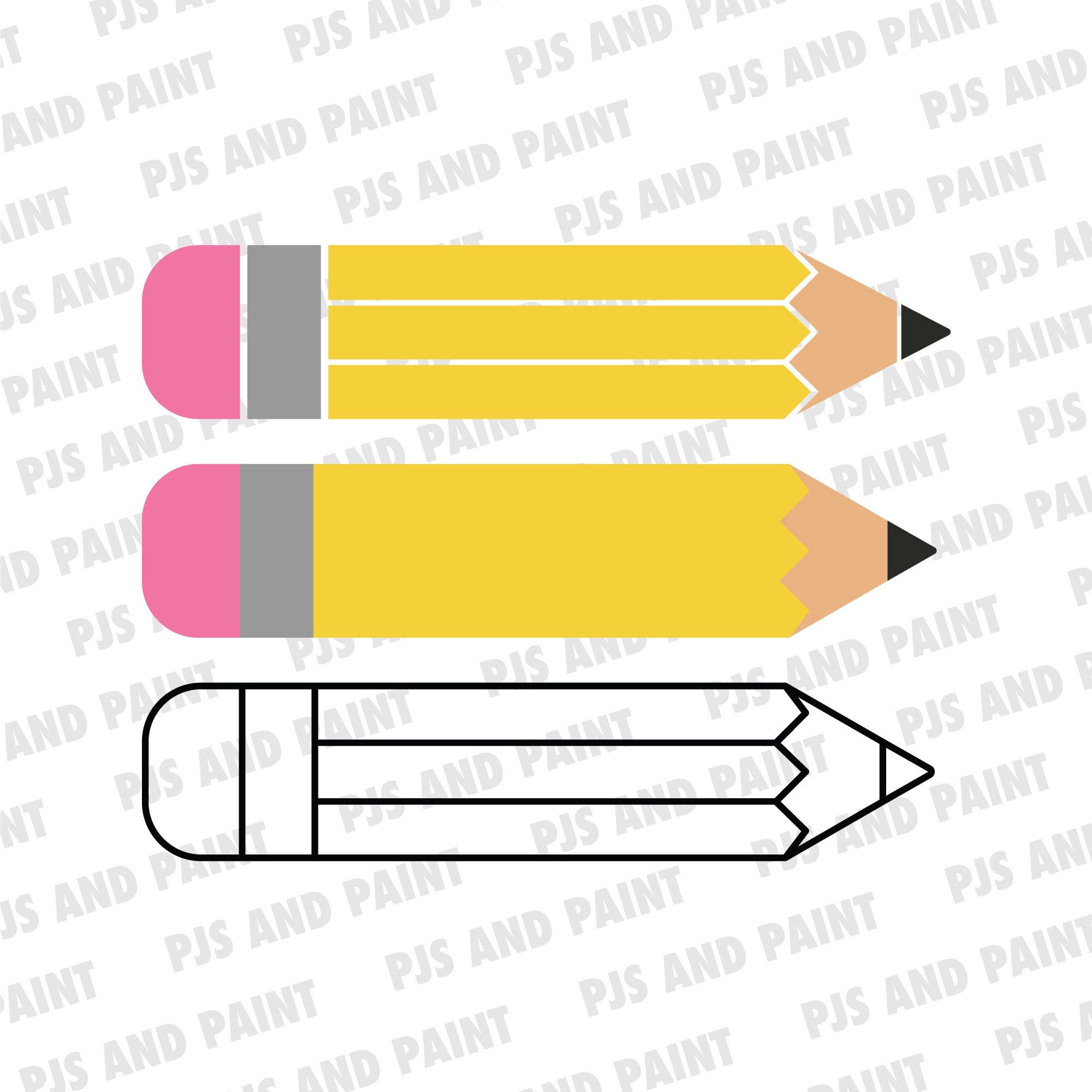 Pencil SVG, Vector Pencil, School Pencil SVG, School SVG, Pencil Clipart, Pencil Cut File, eps, pdf, dxf, svg, png, Digital Download