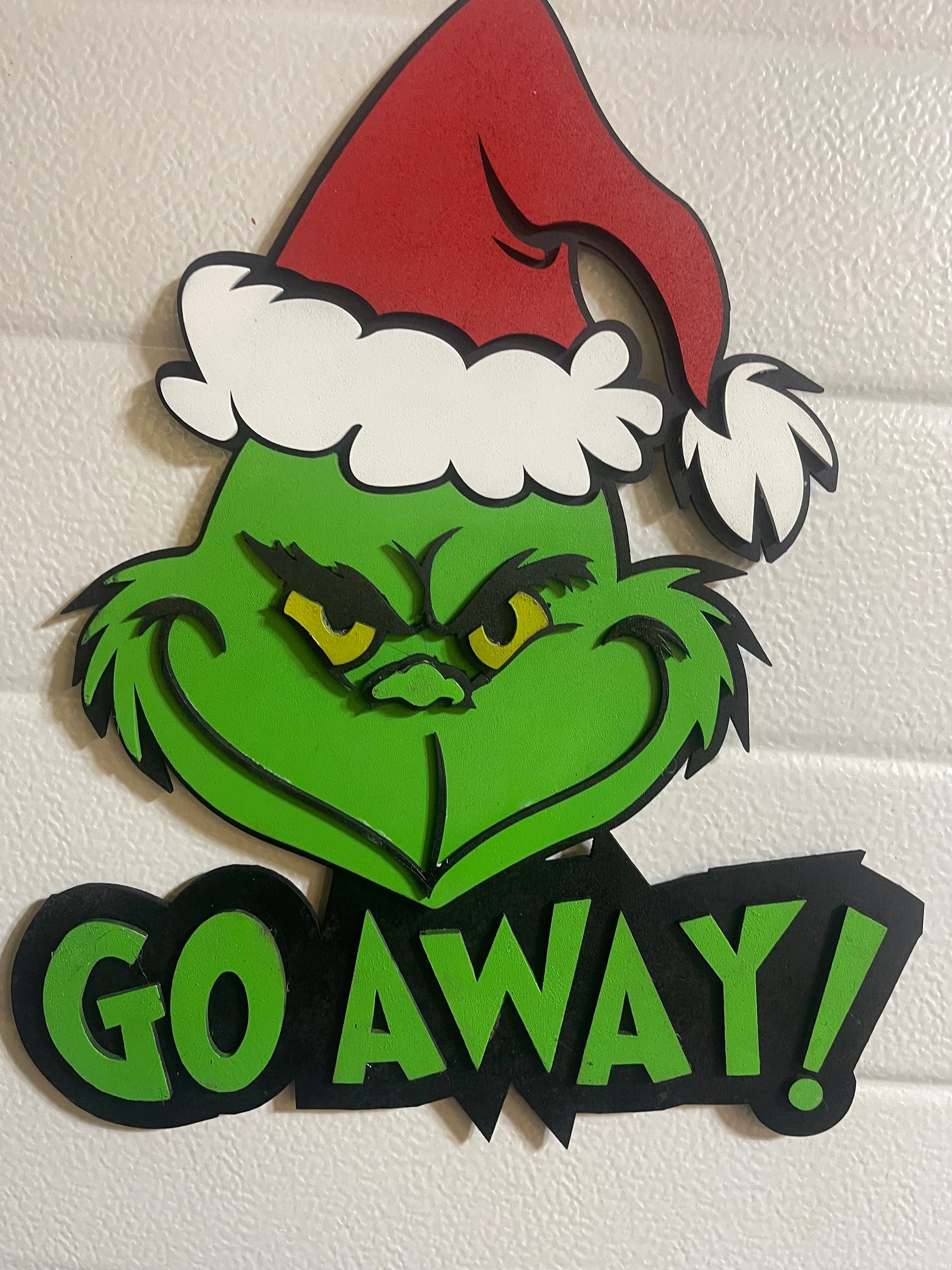 Grinch Go Away Door Sign