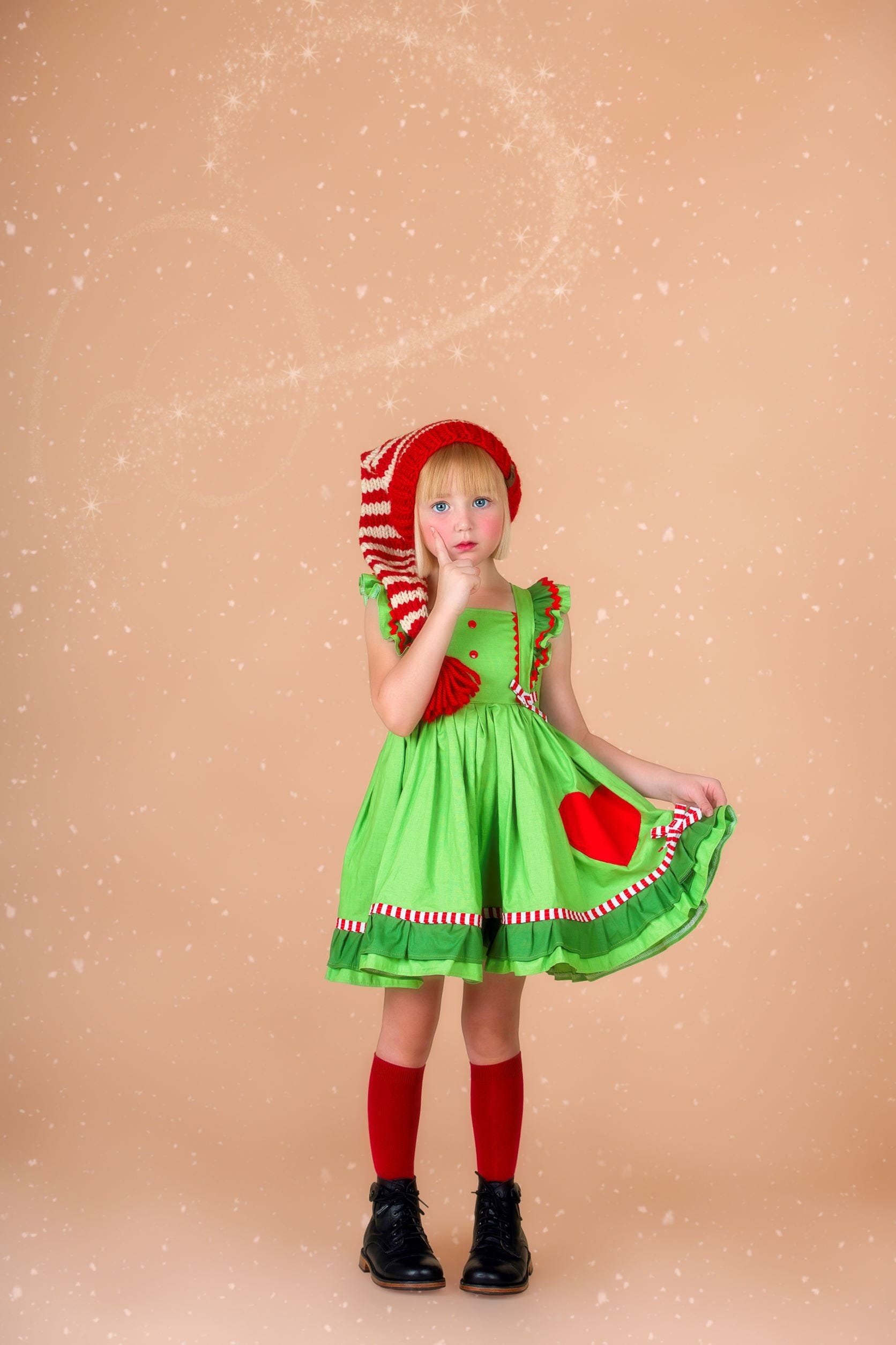 Girls Grinch Dress, Grinch Inspired Dress, Girls Christmas Dress, Baby Christmas Dress, Baby Grinch Dress, Grinchmas Dress, Red and Green