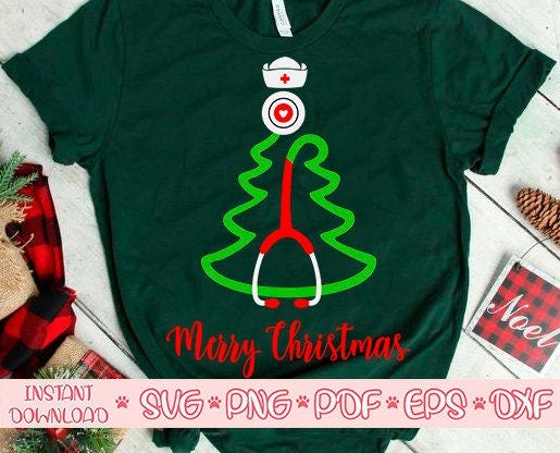 Stethoscope christmas tree svg,Nurse christmas svg,Medical christmas svg,Merry Christmas svg,Nurse christmas shirt,Nurse christmas light svg