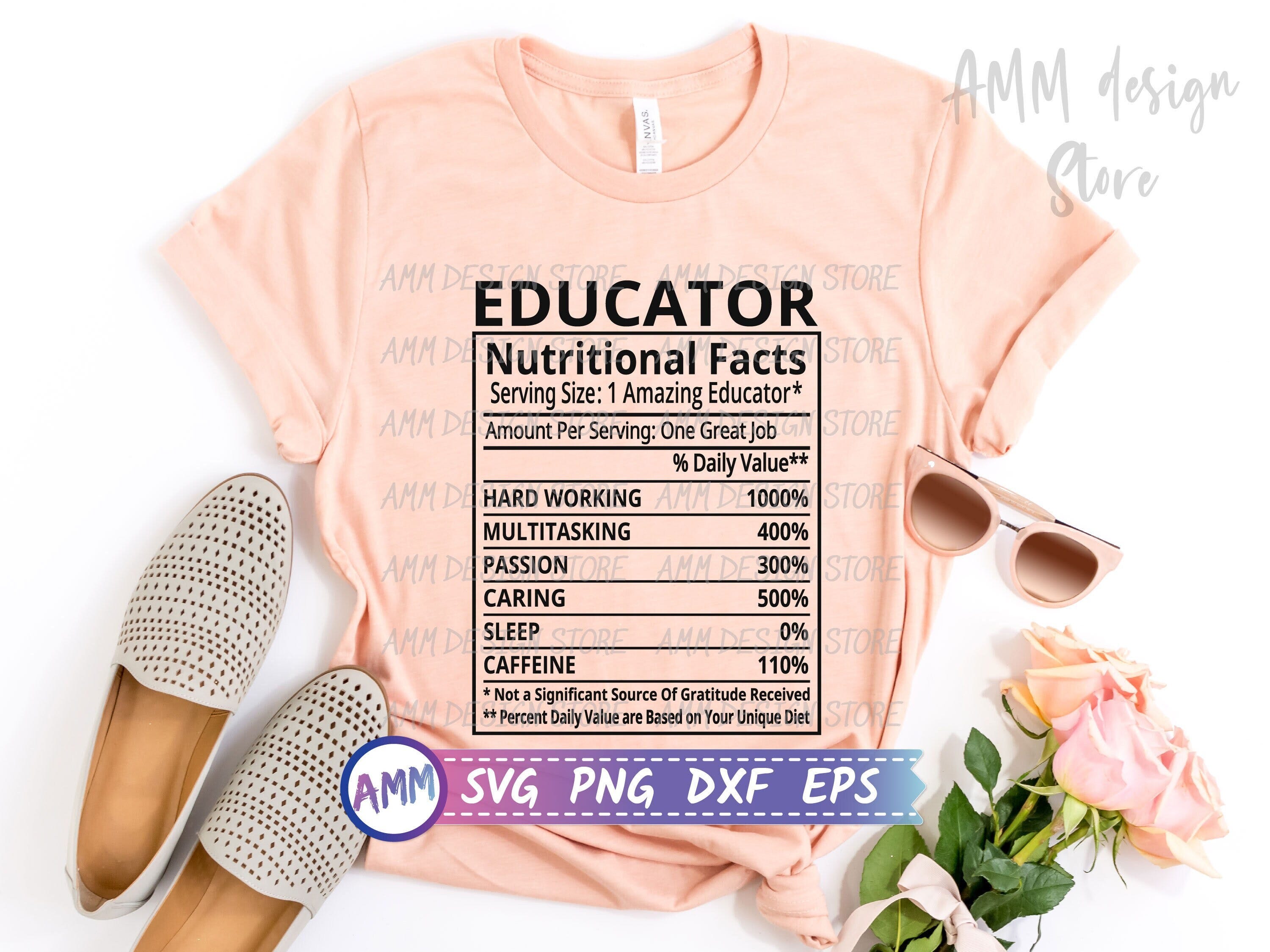 Educator SVG, Educator Nutritional Facts svg, Nutrition Facts, Educator Png, Shirt svg, Appreciation svg, Eps, Dxf, Png