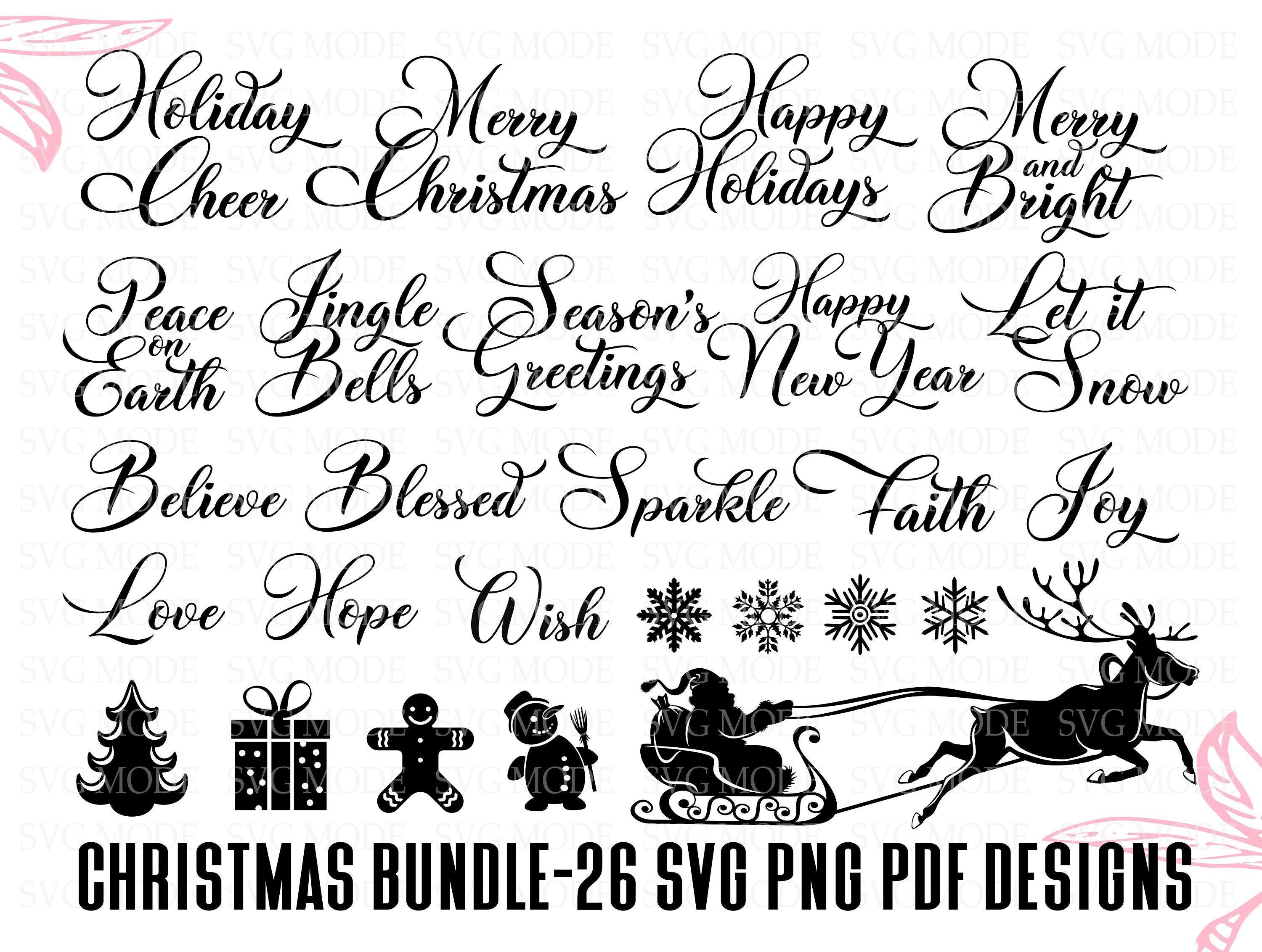 Christmas SVG Bundle, Christmas Svg Png Pdf, Farmhouse Christmas Svg, Christmas Words Bundle, Christmas Ornament Svg,Winter Svg, Holiday Svg