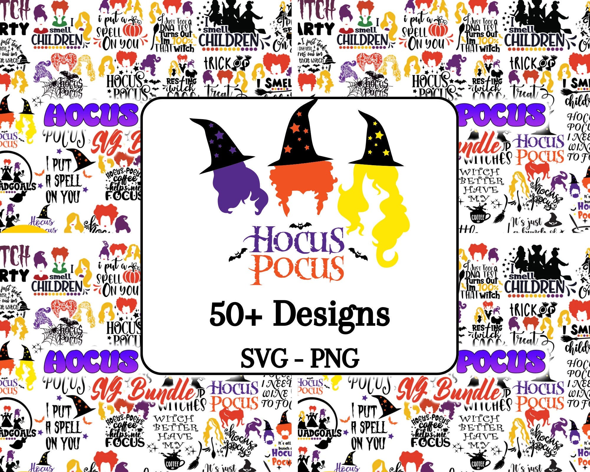 Halloween SVG Bundle, Hocus Pocus, Sanderson Sisters, PNG, SVG, Cricut