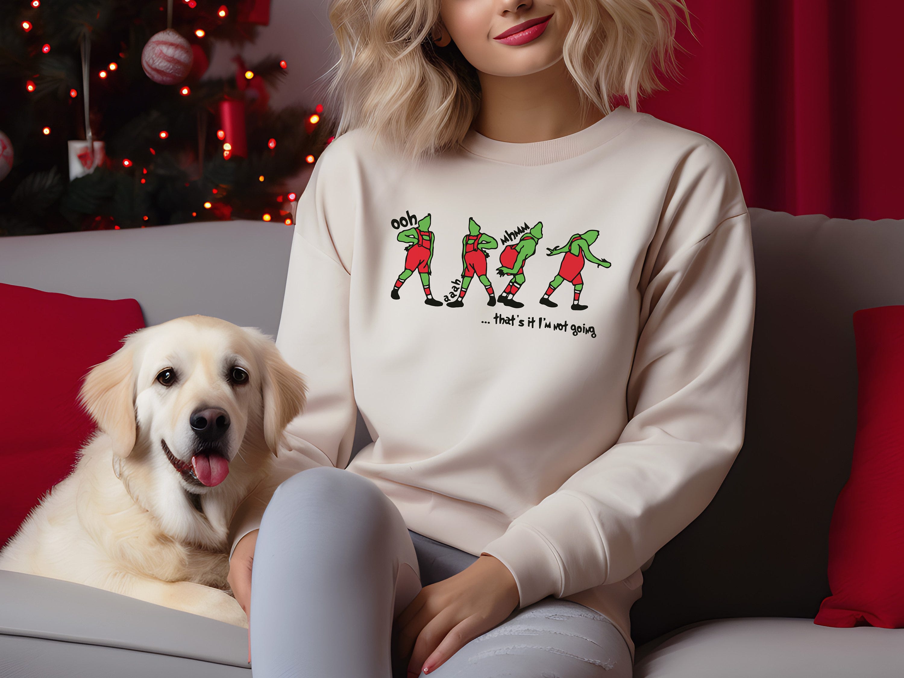 Christmas Sweatshirt I with Grinch I Christmas Sweatshirts Unisex