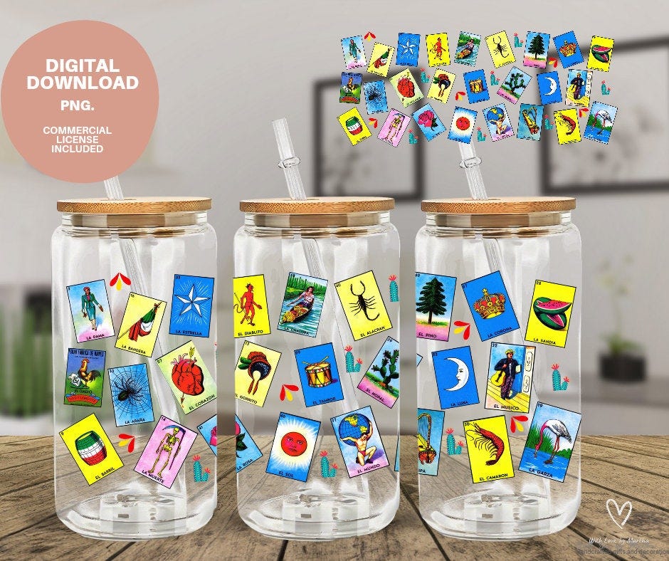 Mexican Loteria Game, loteria tumbler Wrap, Mexican Bingo cards PNG Digital Download, Spanish loteria game, loteria vase wrap, loteria PNG