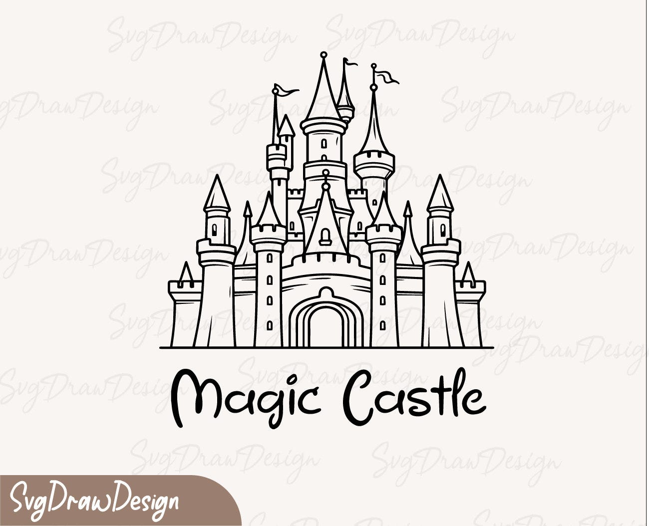 Magic Castle SVG, Mouse Castle svg, Park Castle svg, castle silhouette svg, Magic Castle svg, mouse head svg