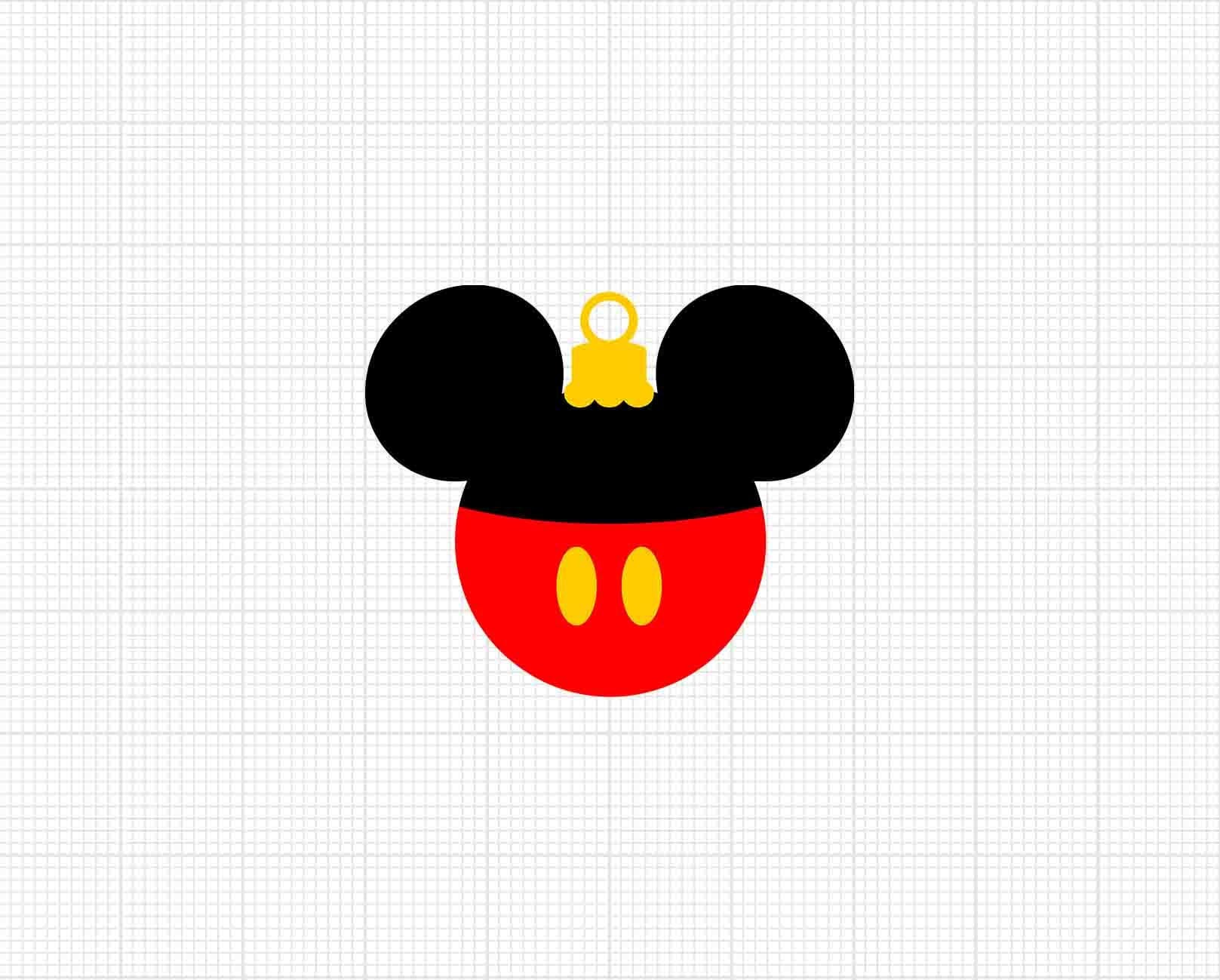 Christmas Ornament, Mickey Mouse Head Ears, Svg and Png Formats, Cut, Cricut, Silhouette, Instant Download