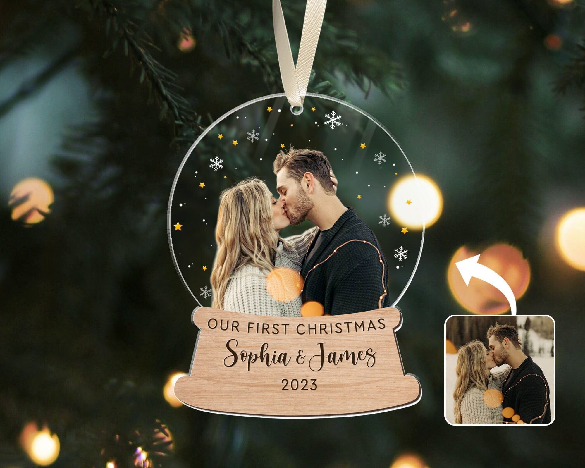 Our First Christmas Ornament 2023, Couple Christmas, First Christmas Together Ornament, Anniversary Gift For Him Boyfriend, Couple Gifts