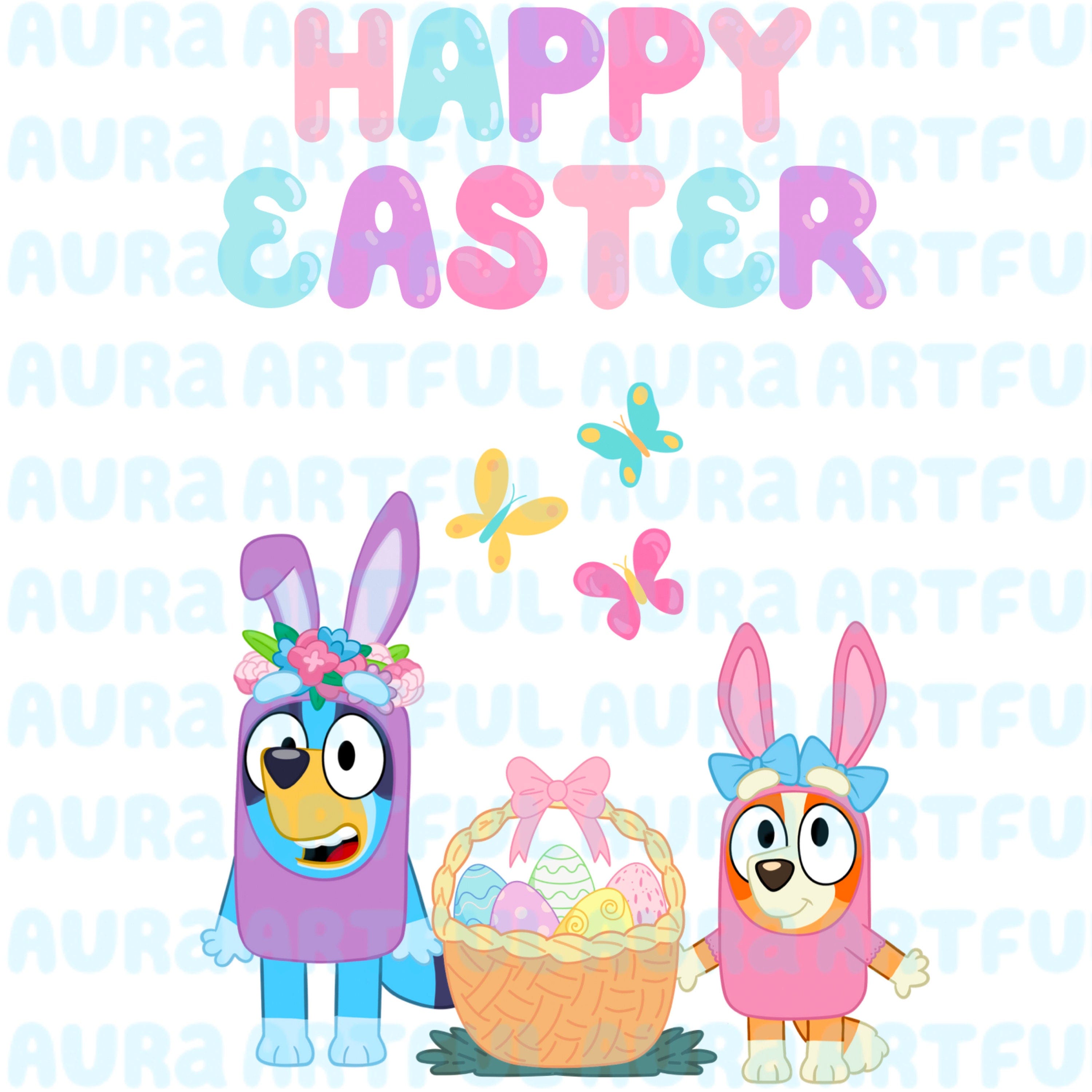 Bluey Inspired Happy Easter Bunny PNG DIGITAL DOWNLOAD