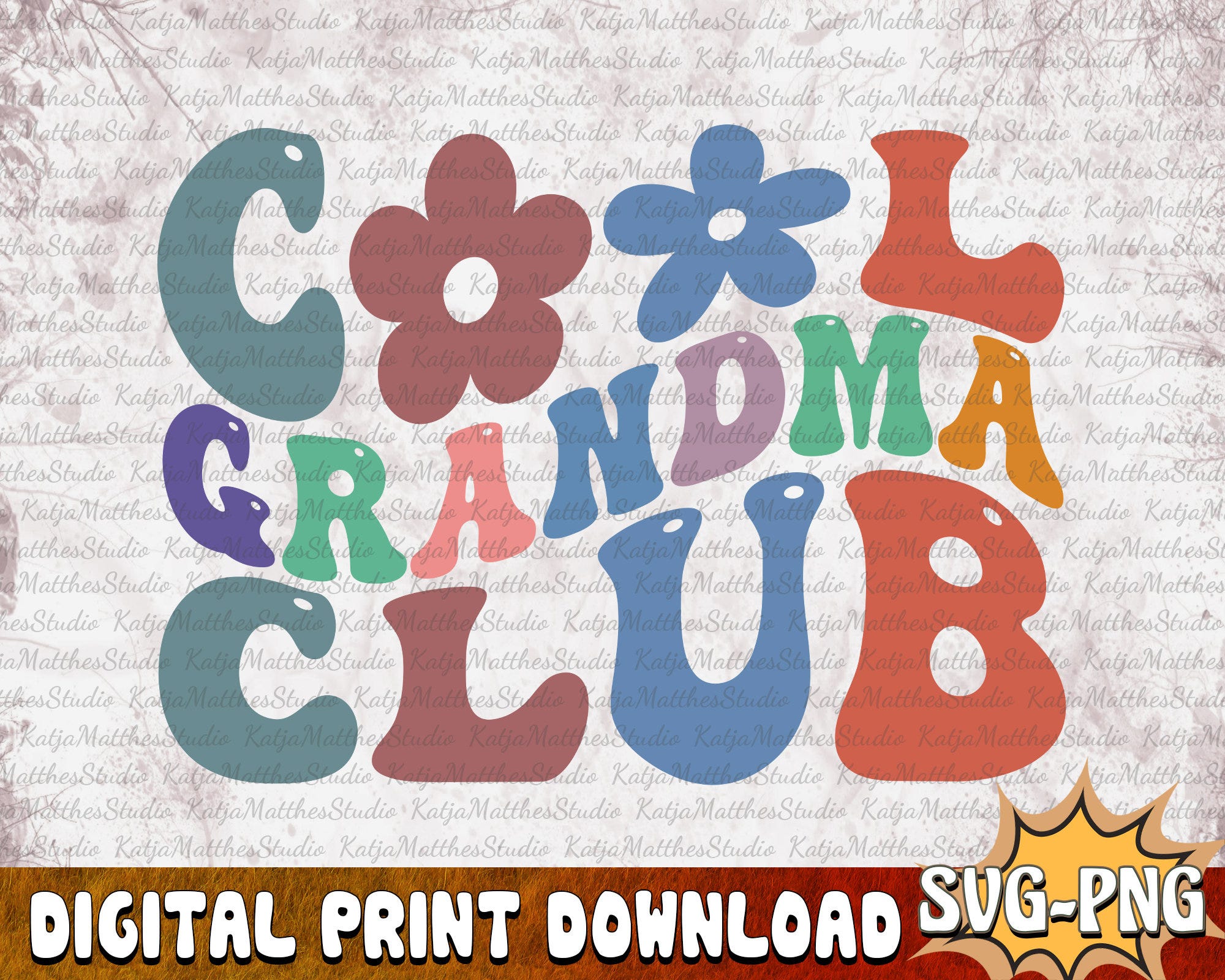 Cool Grandma Club SVG, Cool Grandma Club PNG, Grandma Svg, Aunt To Be Svg, Grandma Shirt Svg, Wavy Svg, Cricut Svg, Png Silhouette Cricut