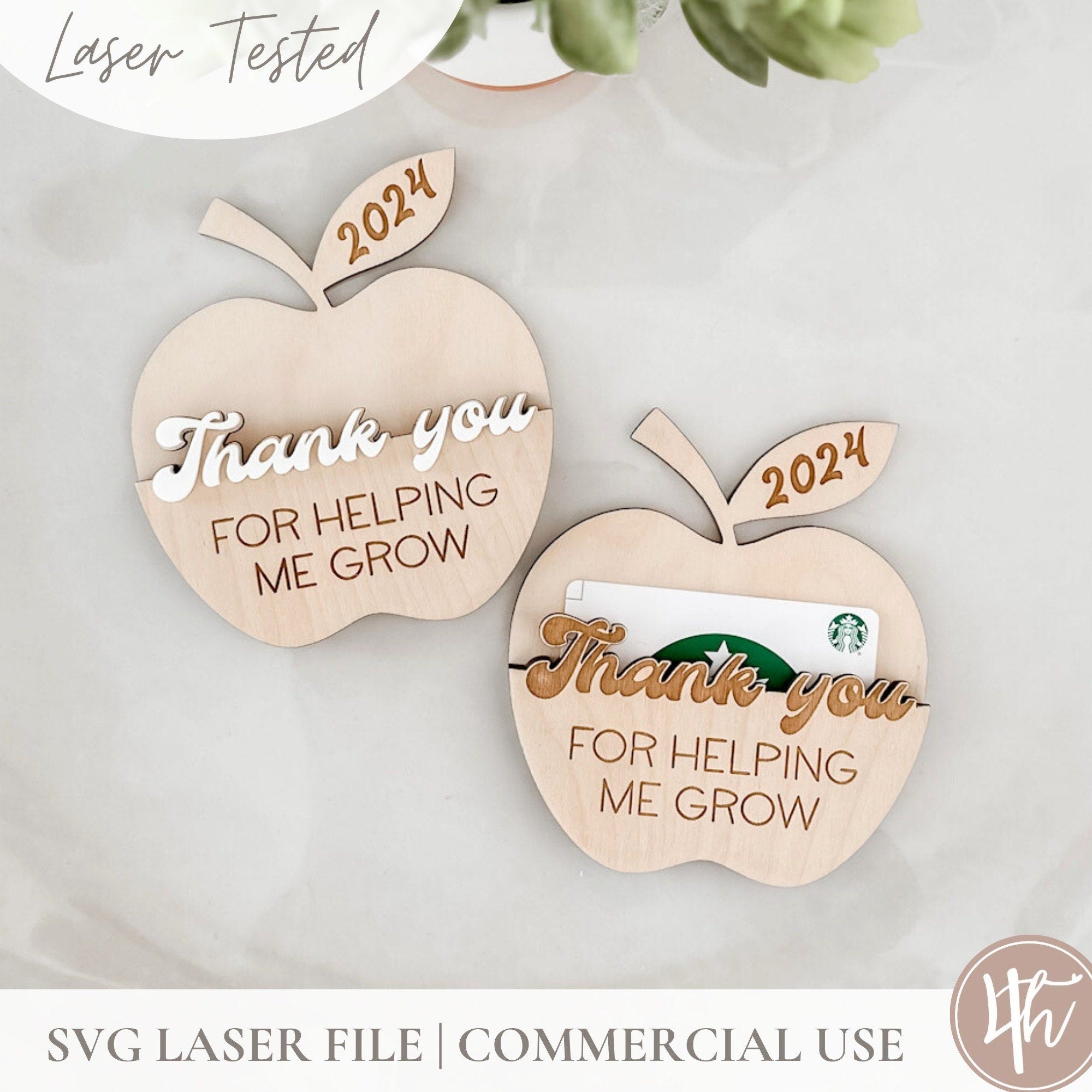 Apple Gift Card Holder SVG | Teacher Gift SVG | Daycare worker gift svg | Laser Engrave Files | Glowforge SVG| Coffee Gift Card|  Download