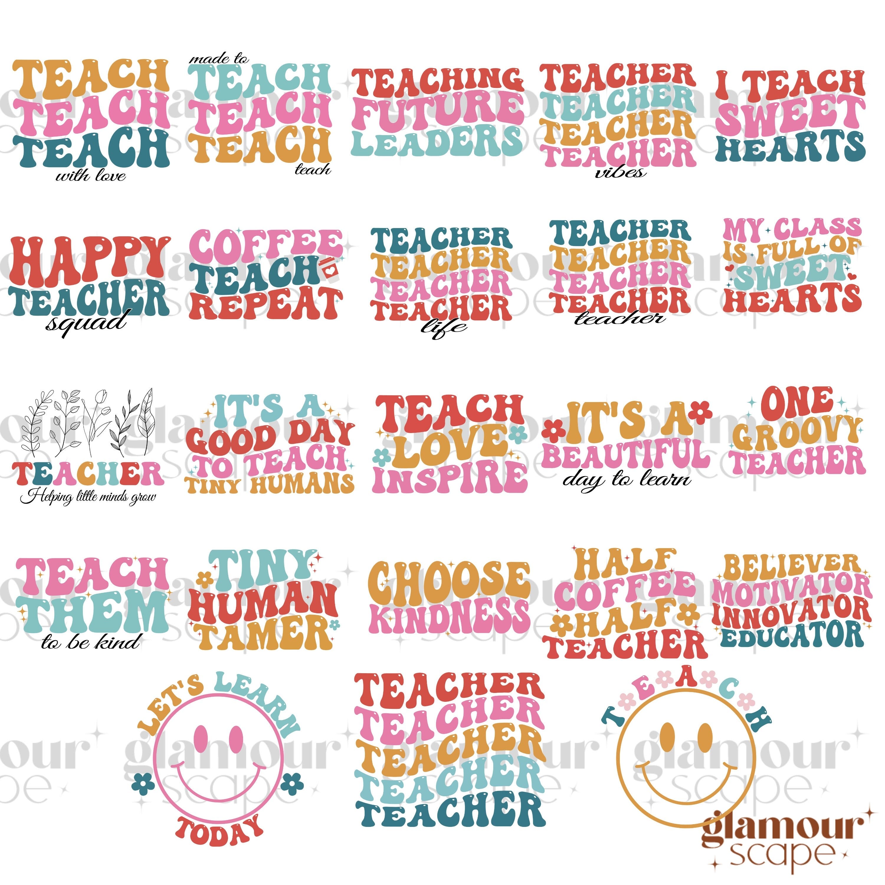 RETRO TEACHER SVG Bundle, School Svg, Teach Svg, Back to School Png, Teacher Gift svg, Teacher Shirt svg, Cut Files For Cricut,Teacher Qoute