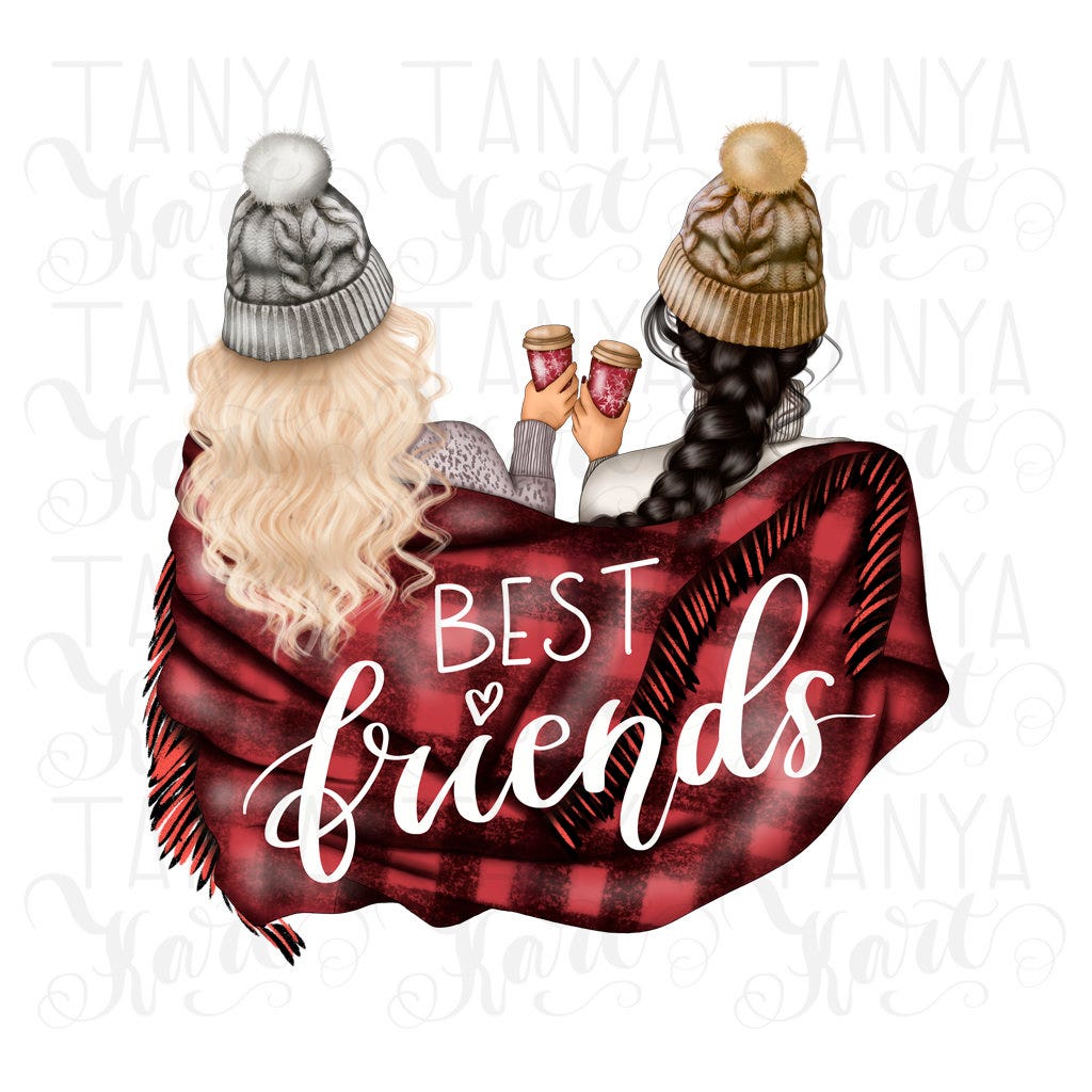 Christmas Sublimation, Best Friends Png, Red Buffalo Plaid Png,Christmas Illustration,Friends Girls,Christmas Design,Girls Png,Craft Designs