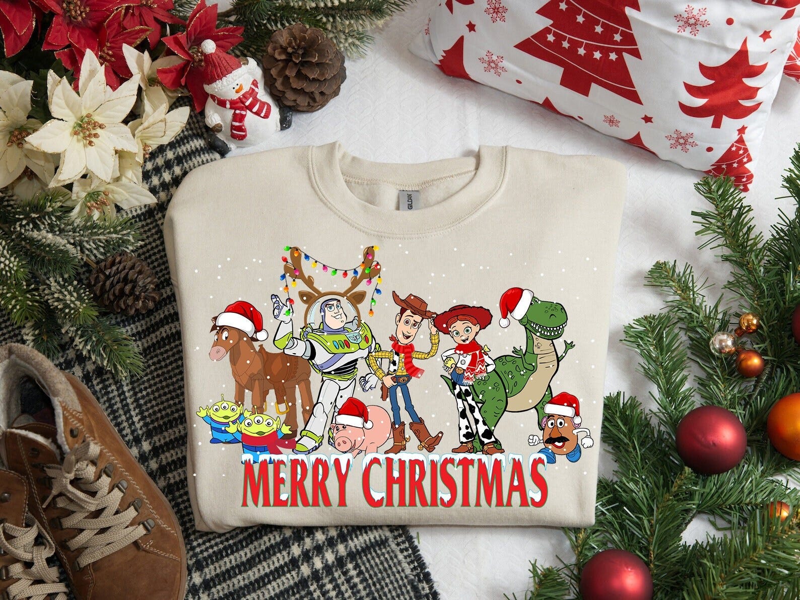 Funny Merry Christmas Png, Cartoon Character Christmas Png, Christmas Friends Png, Christmas Squad Png,Magic Kingdom Png, Buzz, Woody Png