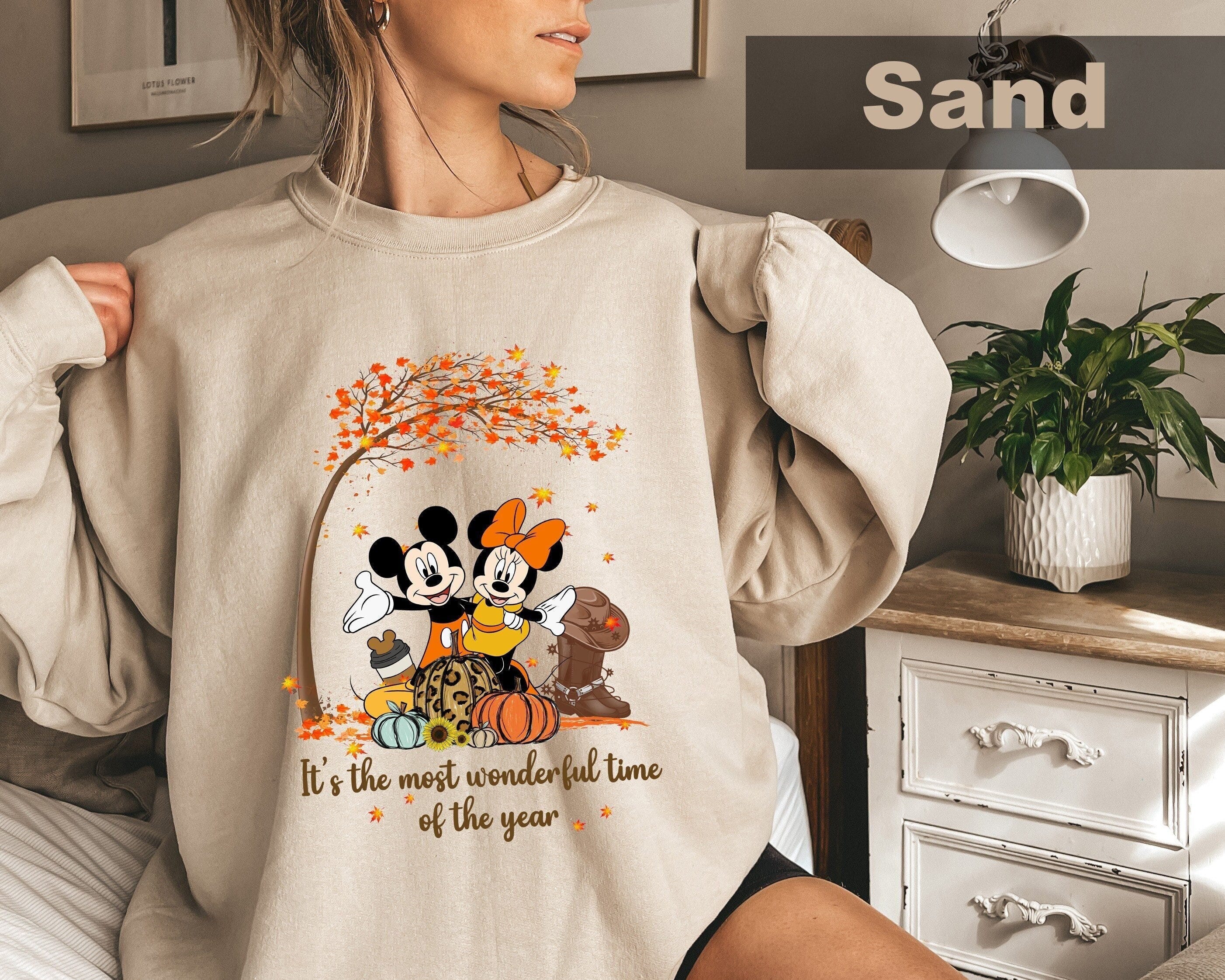 Mickey Minnie Fall Sweatshirt, Fall Disney Shirt, Mickey Autumn Tee, Disney Halloween Party Tee, Disney Fall T-shirt, Pumpkin Sweatshirt