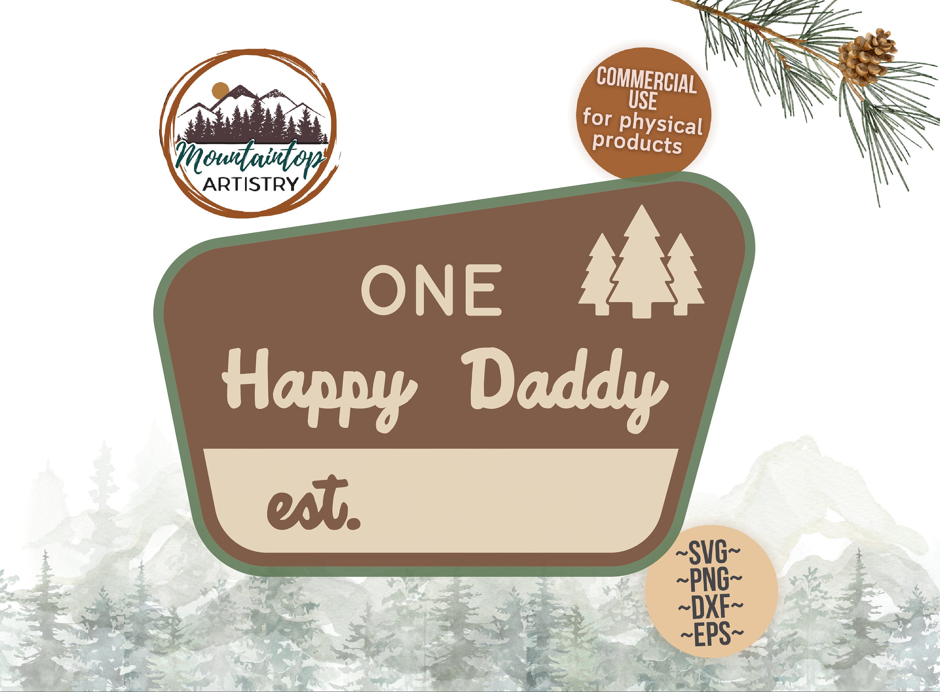 One Happy Daddy Sign First Birthday Decor Happy Camper Customizable Sign Happy Daddy Gift Camping Birthday Decor Happy Camper POD Designs